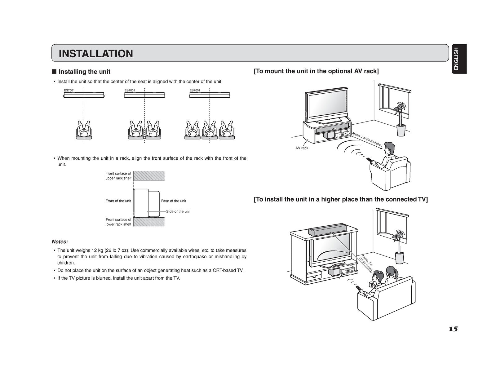 MARANTZ ES7001 Home Theater System User Guide 2007 - WIRE BOUND - TOUGH COVERS