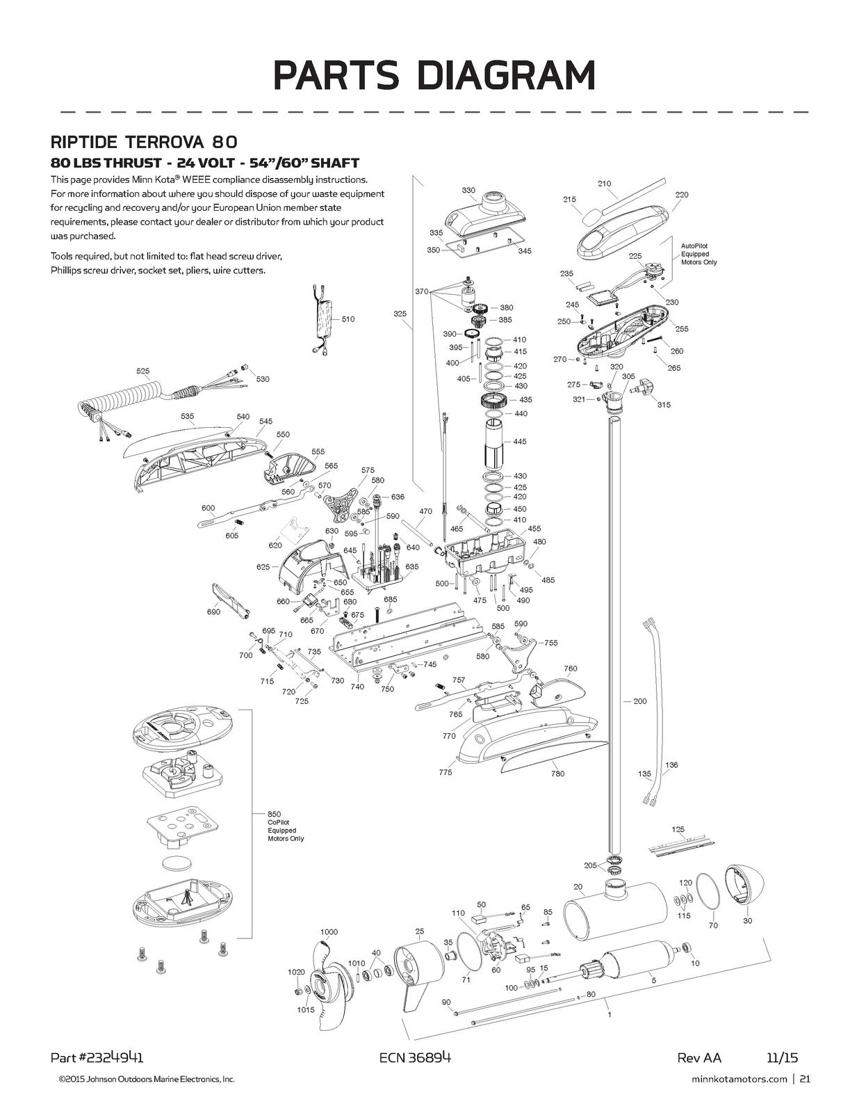 MINN KOTA Riptide Terrova 80 CoPilot Trolling Motor User Manual - WIRE BOUND
