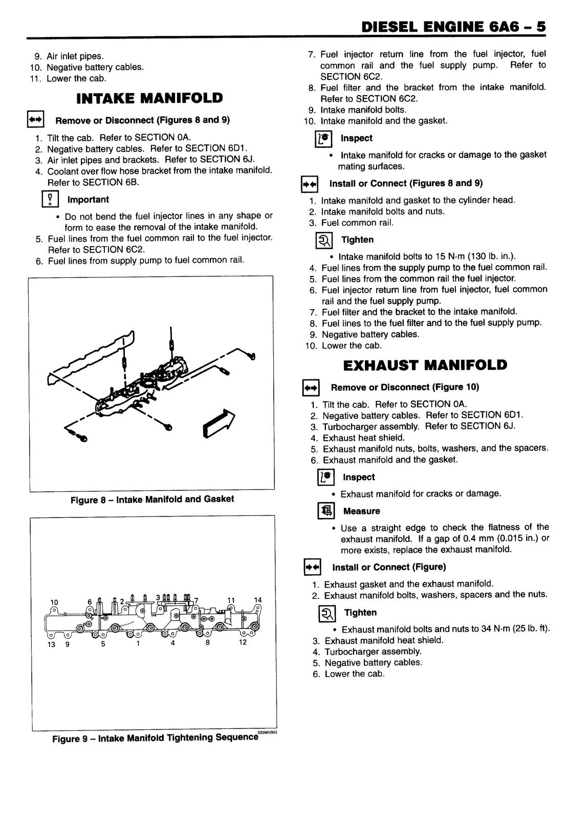 ISUZU 6HK1-TC Engine FSR FTR FVR FRR WT5500 Service Manual 1998-2001 - BOUND