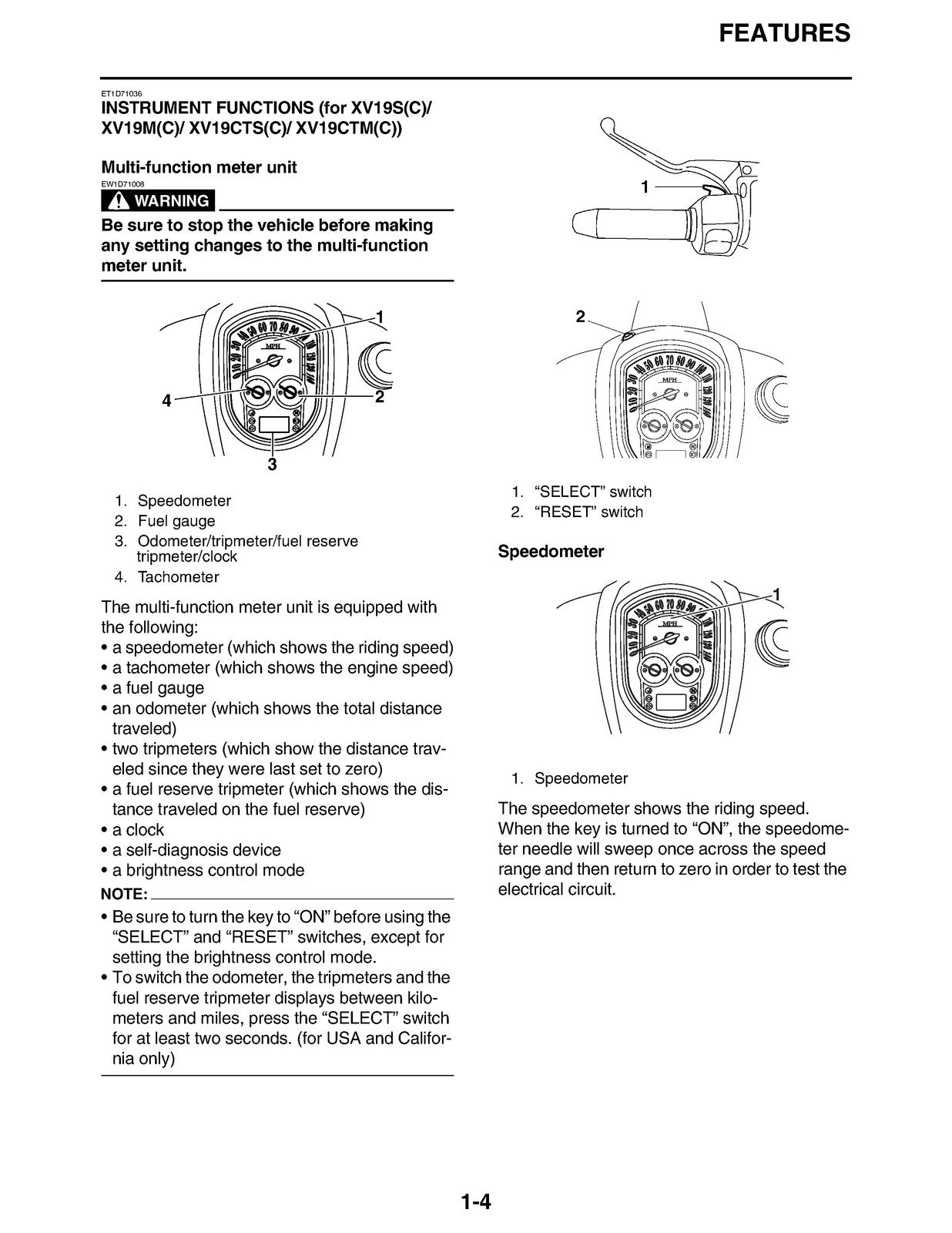 YAMAHA XV19SX XV19MX XV19CTSX XV19CTMX XV19CSX XV19CX Service Manual 2008