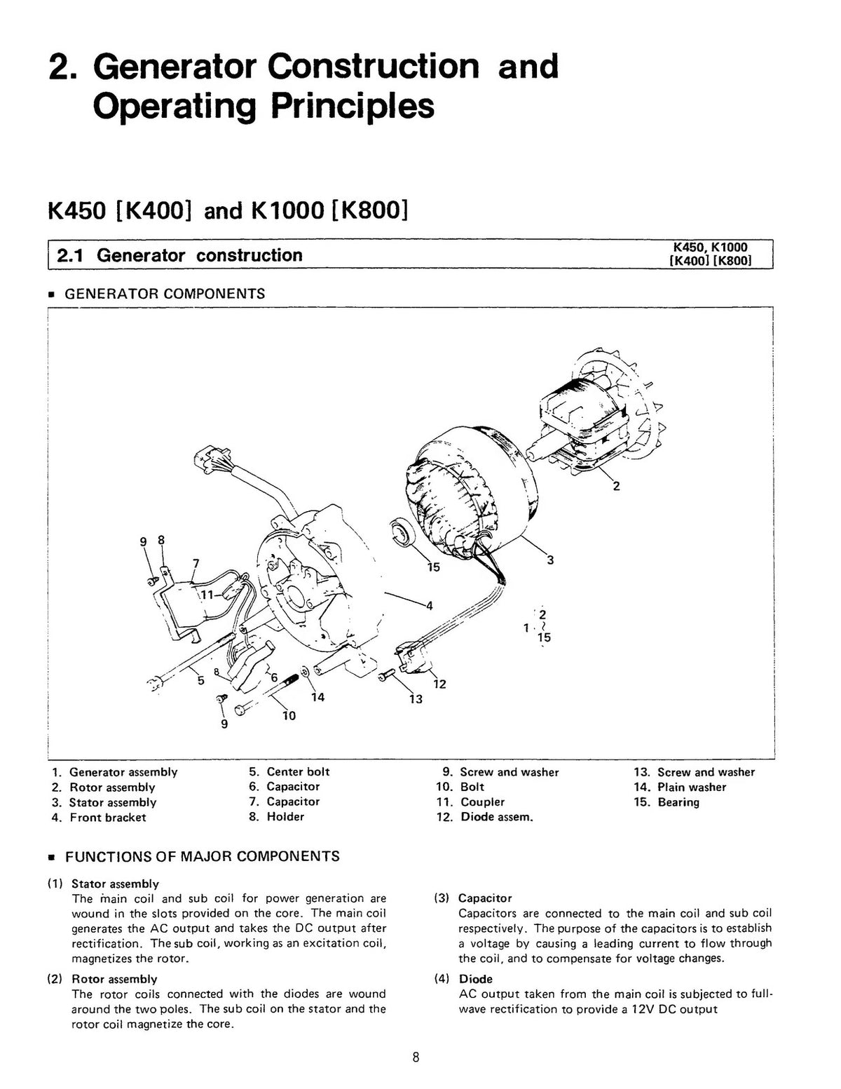 ONAN K450 K1000 K1400 K2100 K3000 K3500 Workshop Manual 1995 - WIRE BOUND