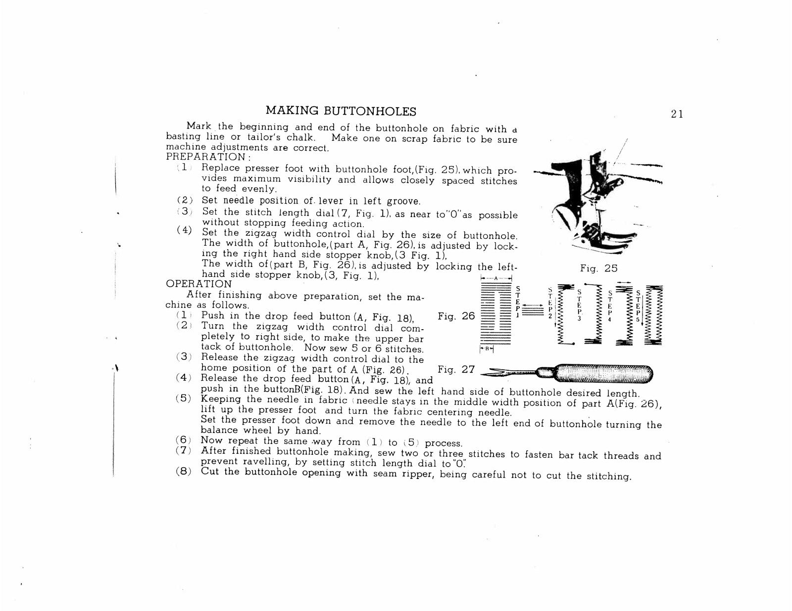 WHITE 945 Dressmaker S2400 Sewing Machine Instruction Manual - WIRE BOUND