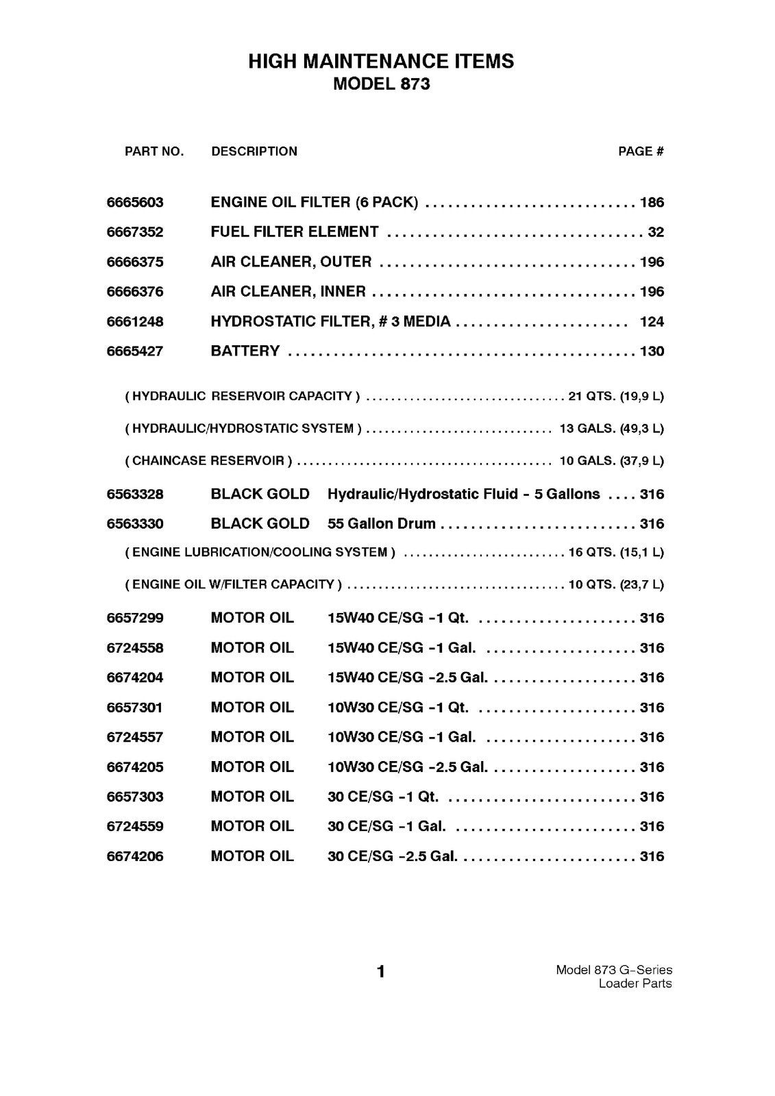 BOBCAT 873 G Series Parts Manual SN 514140001 514240001 517911001 Up - BOUND