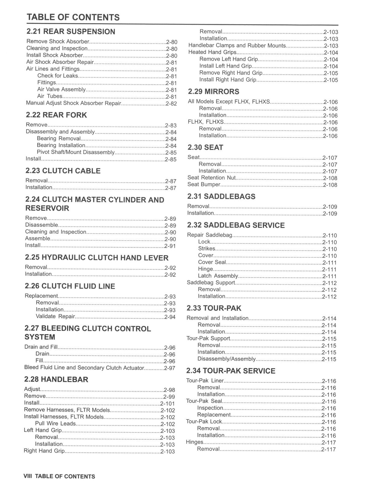 HARLEY-DAVIDSON 2016-2018 Touring Service Manual - BOUND - COVERS - XL FOLDOUTS