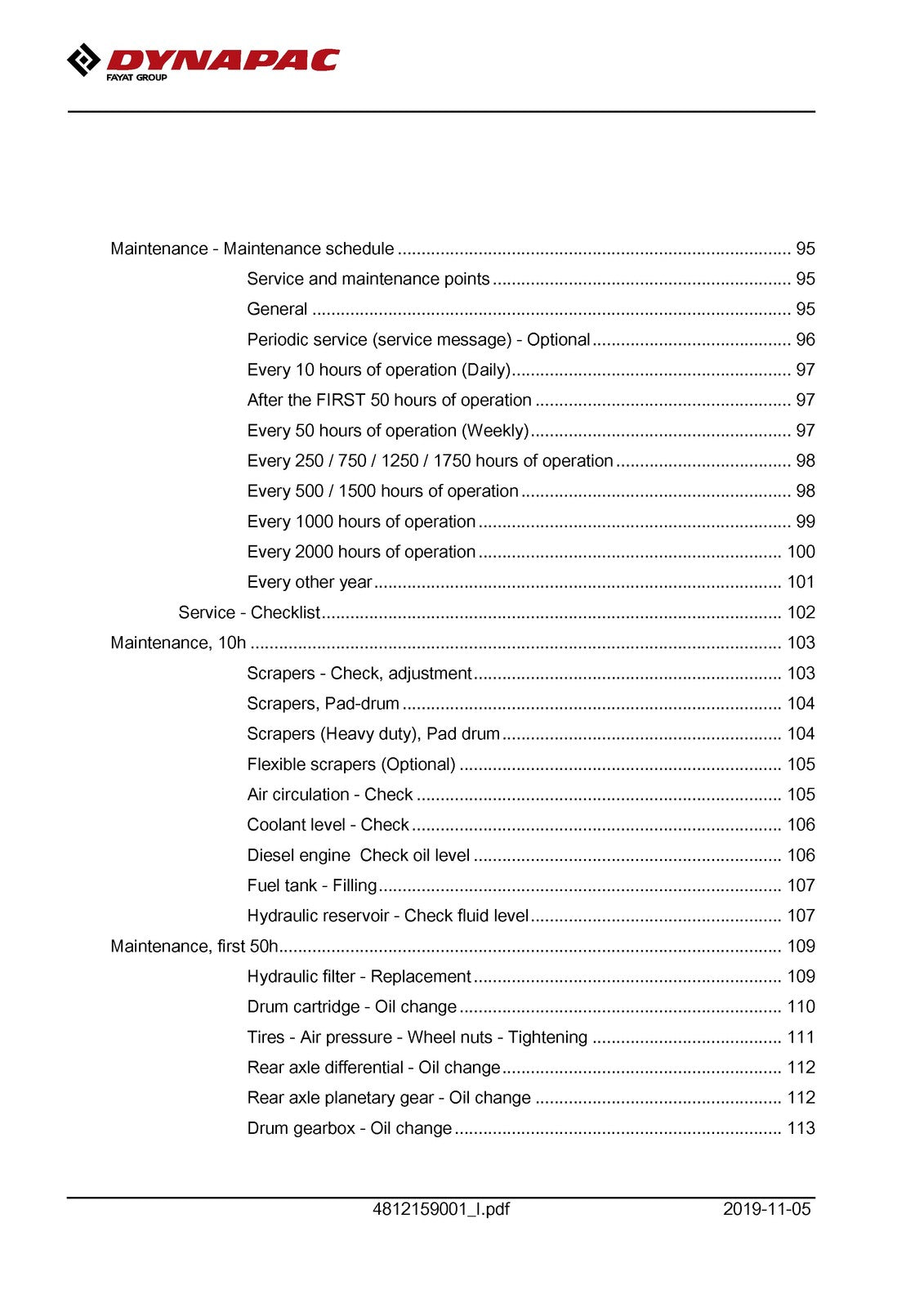 DYNAPAC CA2500 CA2800 CA3500 CA4000 Vibratory Roller Maintenance Manual - BOUND