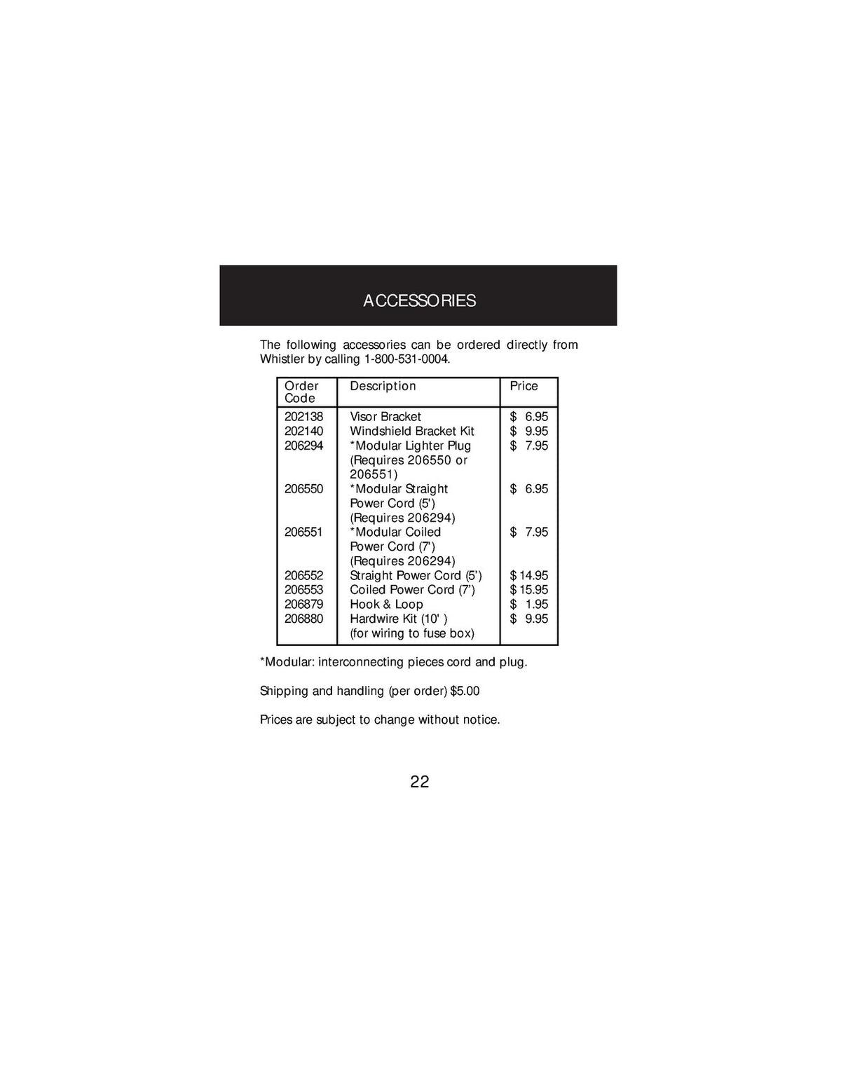 WHISTLER 1605 Radar Detector Owners Manual - STEEL WIRE BOUND - TOUGH COVERS