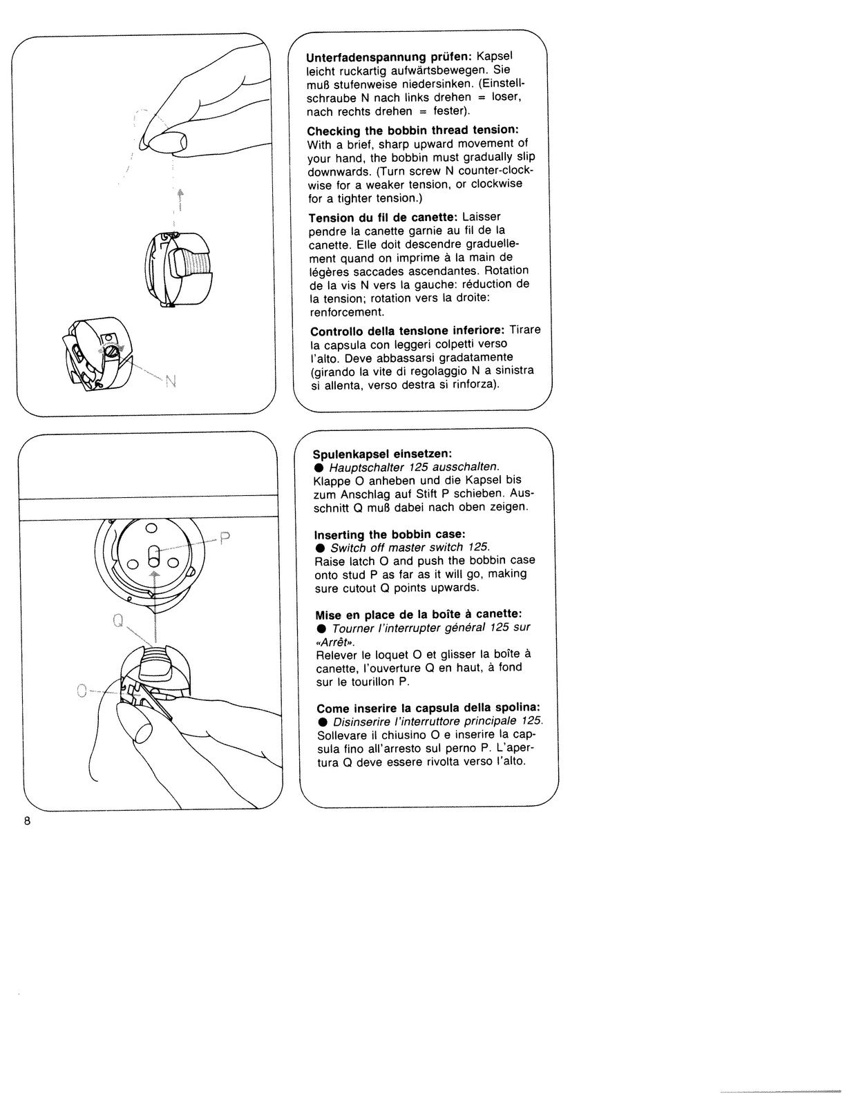 PFAFF Hobbymatic 947 Sewing Machine Instruction Manual - WIRE BOUND - COVERS