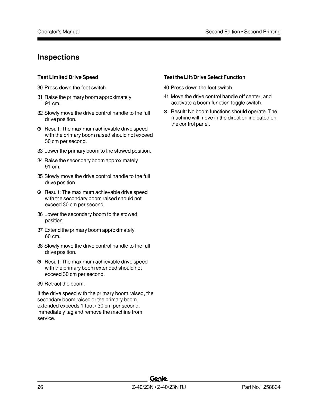 GENIE Z-4023N Z-4023N RJ Articulating Boom Lift Operators Manual 2006 - BOUND
