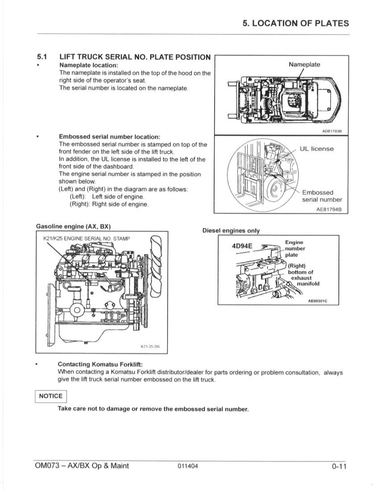 KOMATSU FG20 FG25 FG30  More Forklift Operation  Maintenance Manual - BOUND