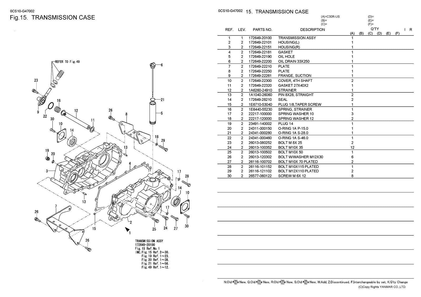 YANMAR C30R-US Crawler Carrier Parts Catalog Manual 2012 - WIRE BOUND - COVERS