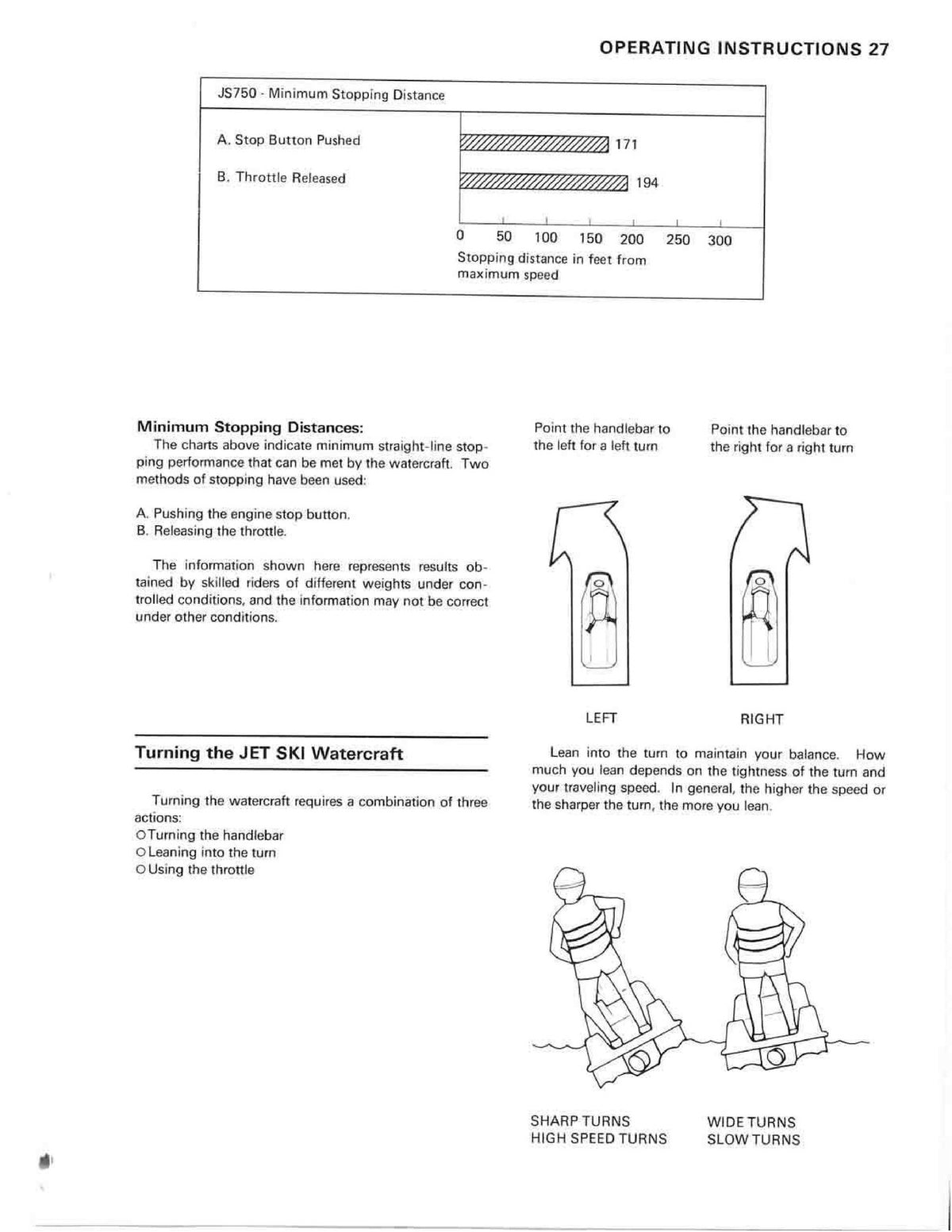 KAWASAKI Jet Ski 750SX Owners Manual 1994 - STEEL WIRE BOUND - PROTECTIVE COVERS