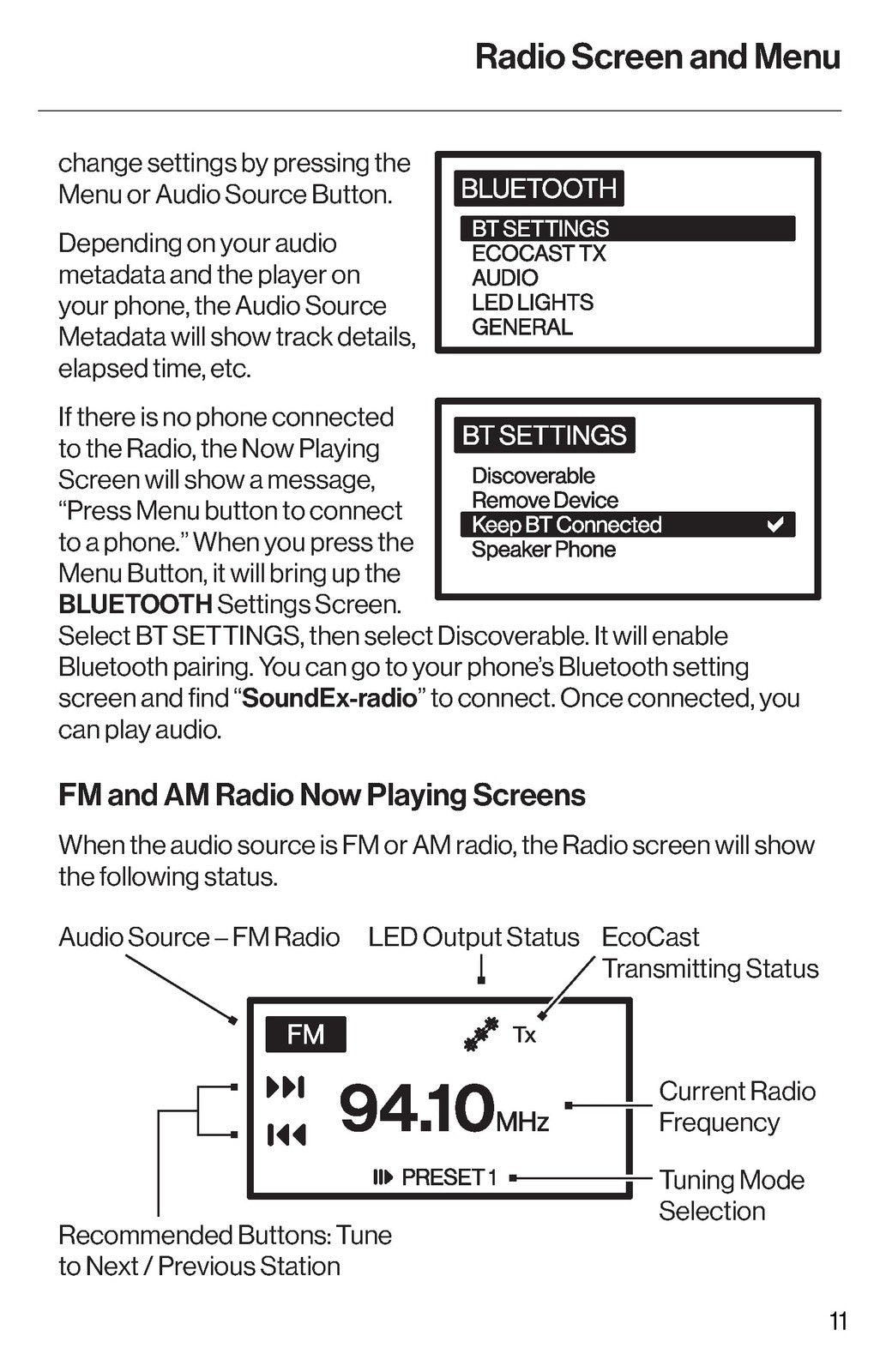 SOUNDEXTREME Radio 1 DIN SEI-SEMRN1DIN User Manual - WIRE BOUND - TOUGH COVERS