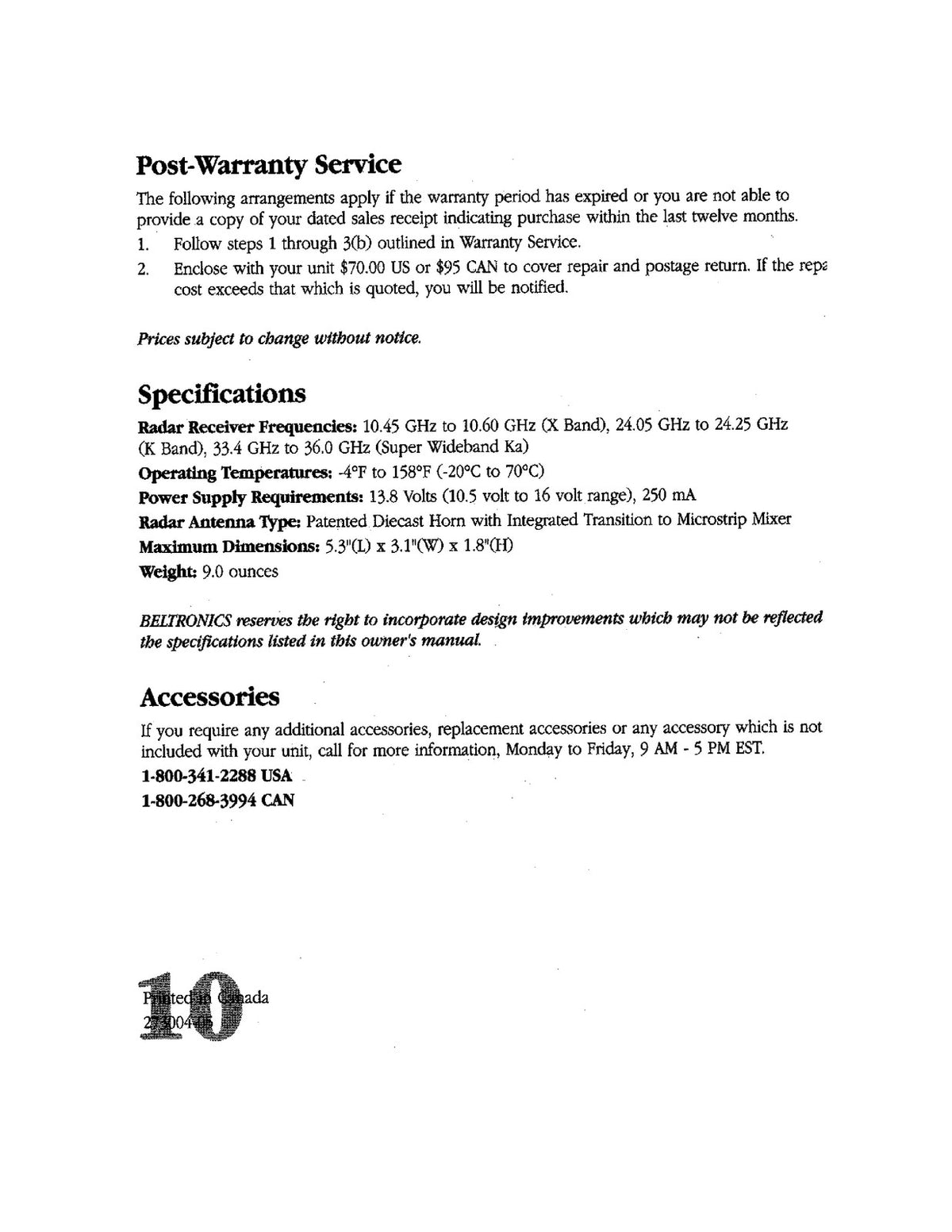 BELTRONICS Express 906 Radar Detector Owners Manual - WIRE BOUND - TOUGH COVERS