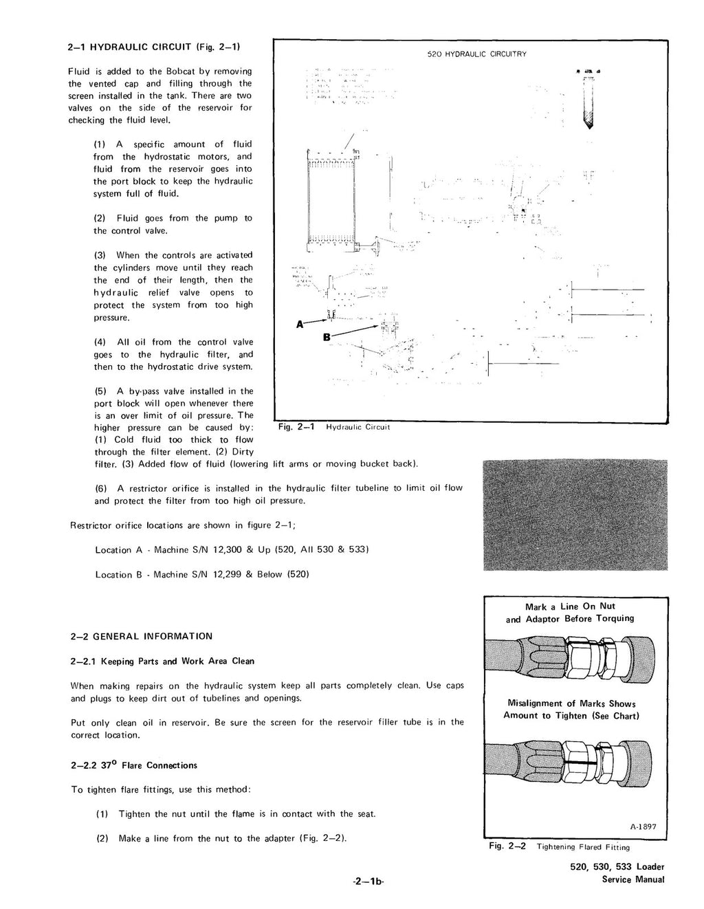BOBCAT 520 530 533 Service Manual - BOUND - COVERS - XL FOLDOUT PAGES