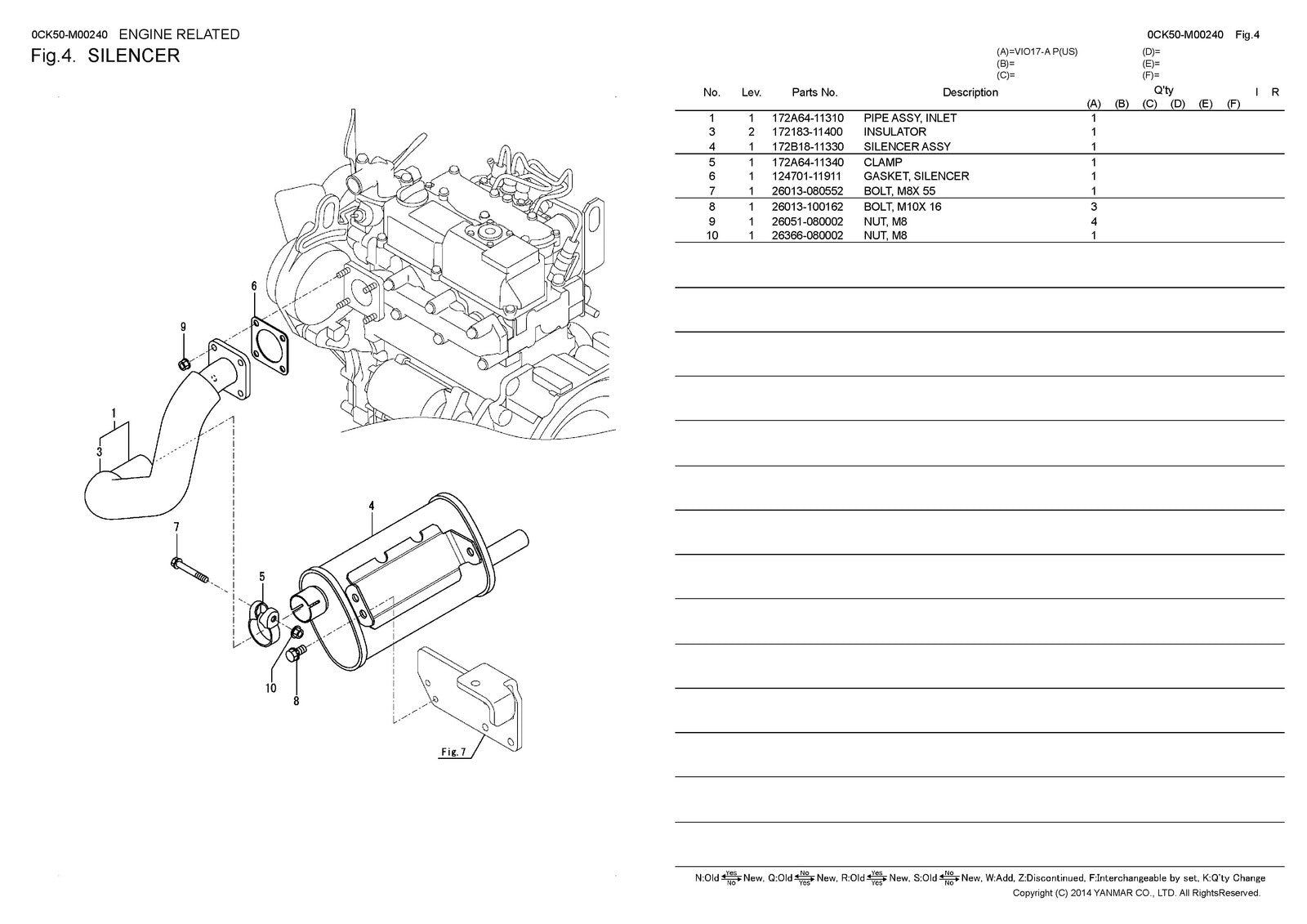 YANMAR ViO17-A Excavator Parts Catalog Manual 2017 - WIRE BOUND - TOUGH COVERS