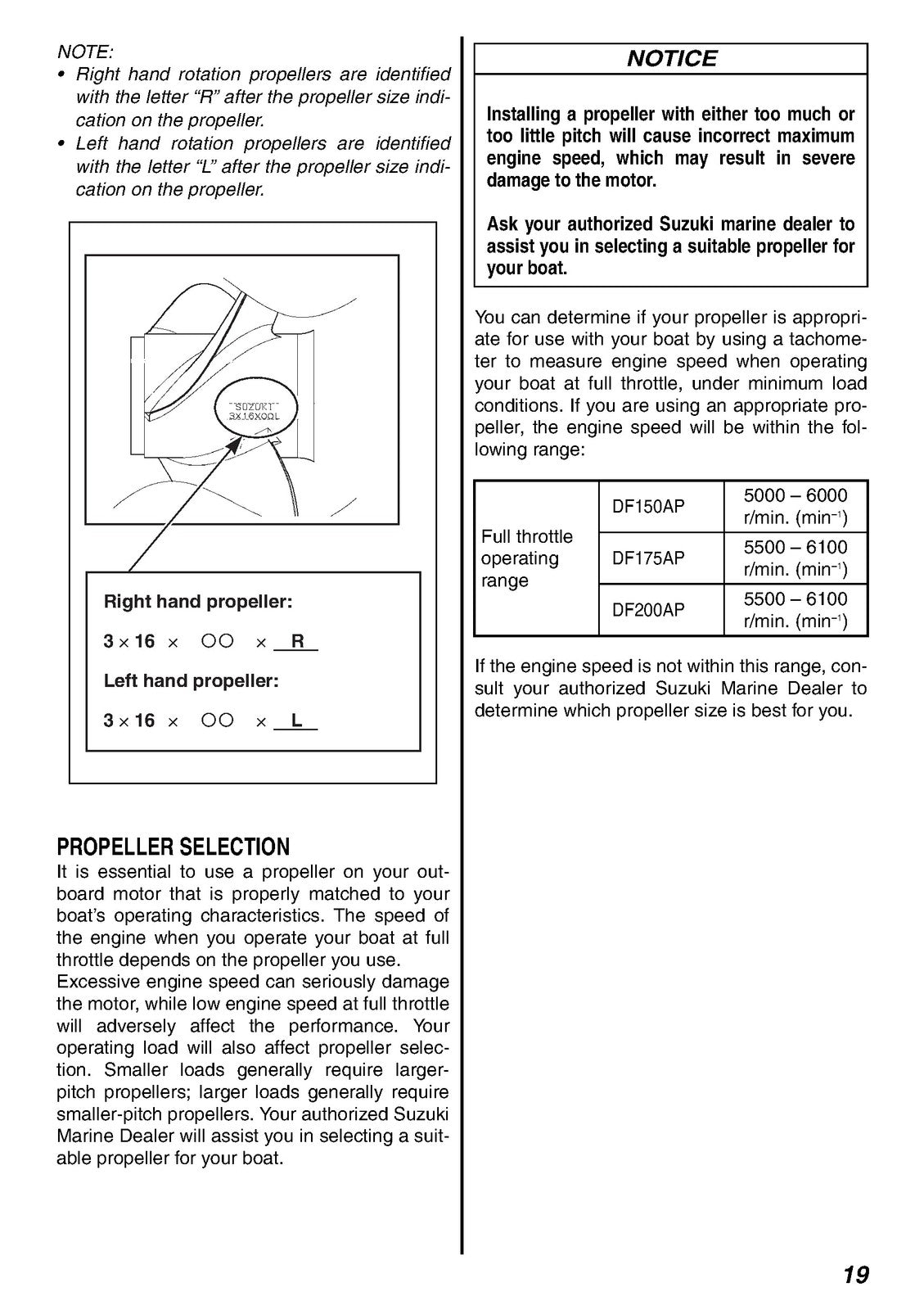 SUZUKI DF150AP DF175AP DF200AP Outboard Owners Manual - WIRE BOUND - COVERS