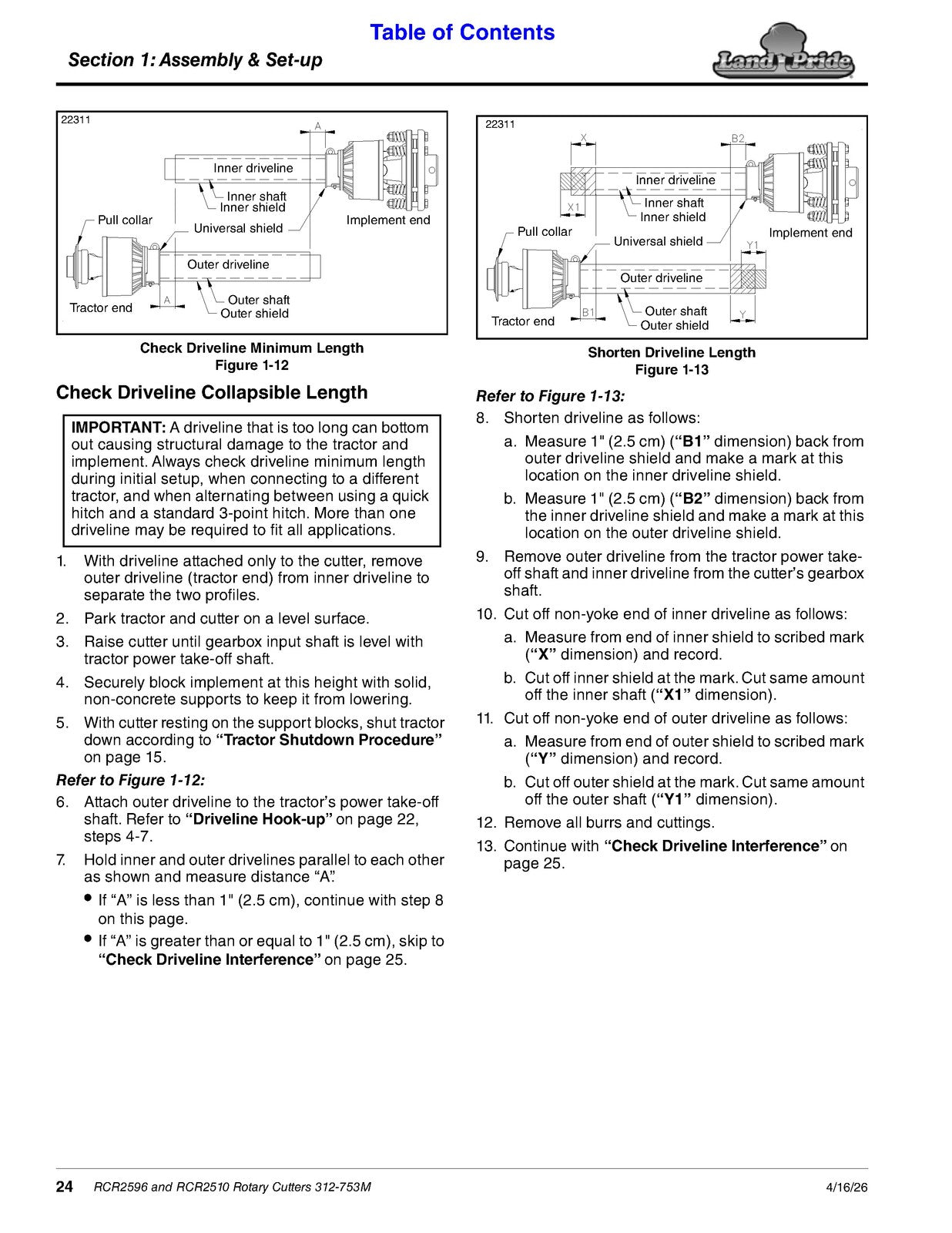 LAND PRIDE RCR2596 RCR2510 Rotary Cutters Operators Manual 2026 - WIRE BOUND