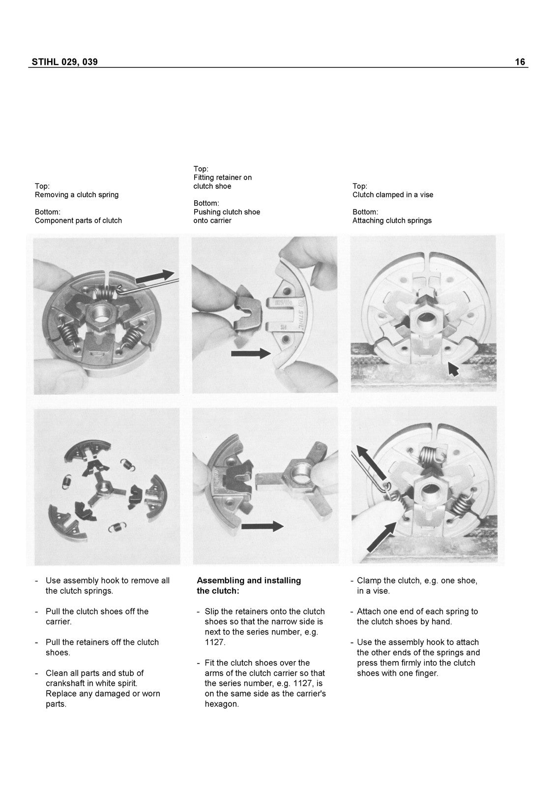 STIHL 029 039 Chainsaw Service Manual 1992 - STEEL WIRE BOUND - TOUGH COVERS