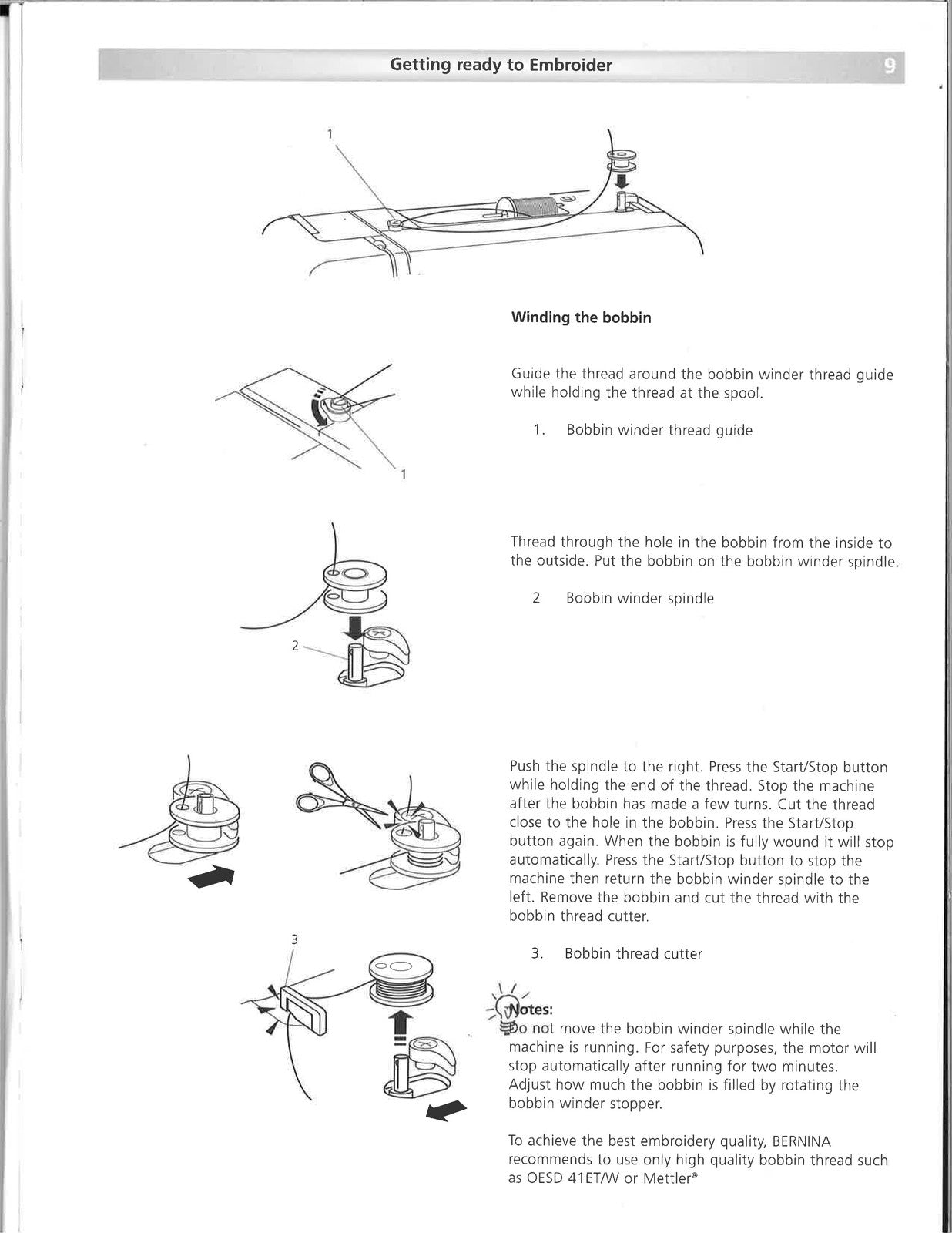 BERNINA Deco 330 Embroidery Computer Instruction Manual - WIRE BOUND - COVERS