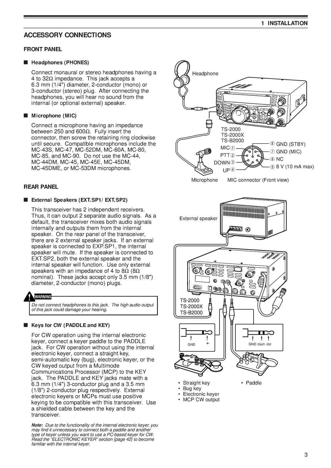 KENWOOD TS-2000 TS-2000X TS-B2000 Transceiver Instruction Manual - WIRE BOUND