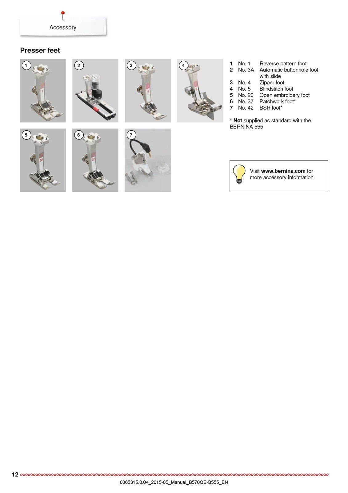 BERNINA 555 570QE Sewing Machine Manual - STEEL WIRE BOUND - PROTECTIVE COVERS