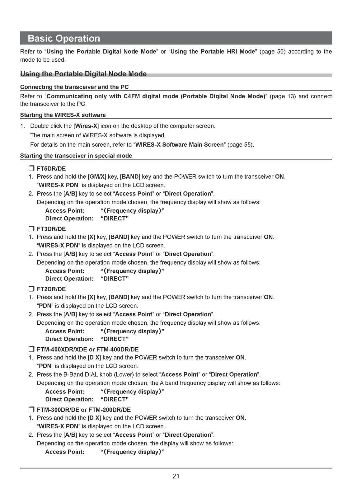 YAESU WIRES-X Portable Digital Node Function Instruction Manual - WIRE BOUND