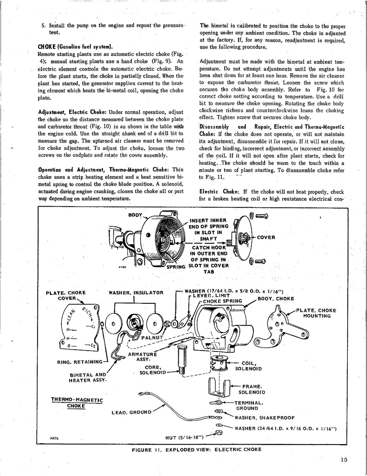 ONAN JB JC Electric Generating Plants Service Manual - WIRE BOUND - TOUGH COVERS