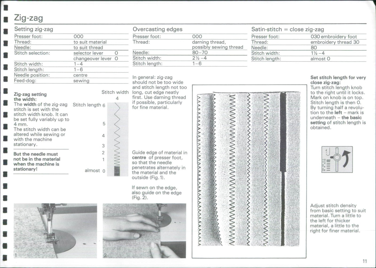 BERNINA 940 950 Favorit Industrial Instruction Manual - WIRE BOUND - COVERS