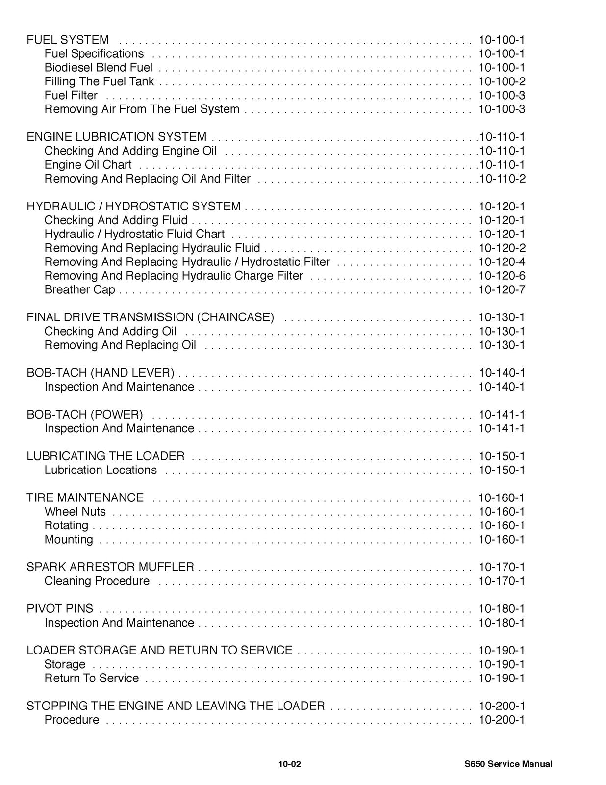 BOBCAT S630 Skid-Steer Loader Service Manual SN A3NT11001 Up 2010, FOLDOUTS