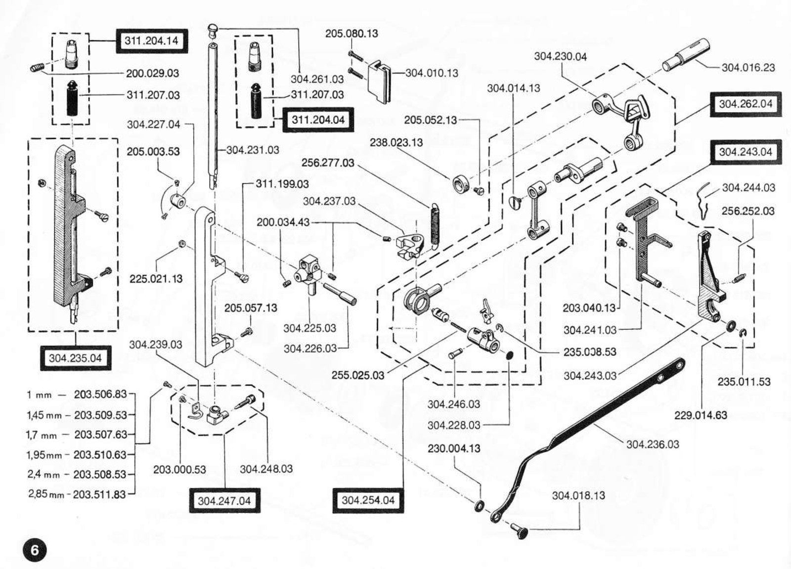 BERNINA 930 Record Sewing Machine Illustrated Parts List Manual, FOLDOUTS