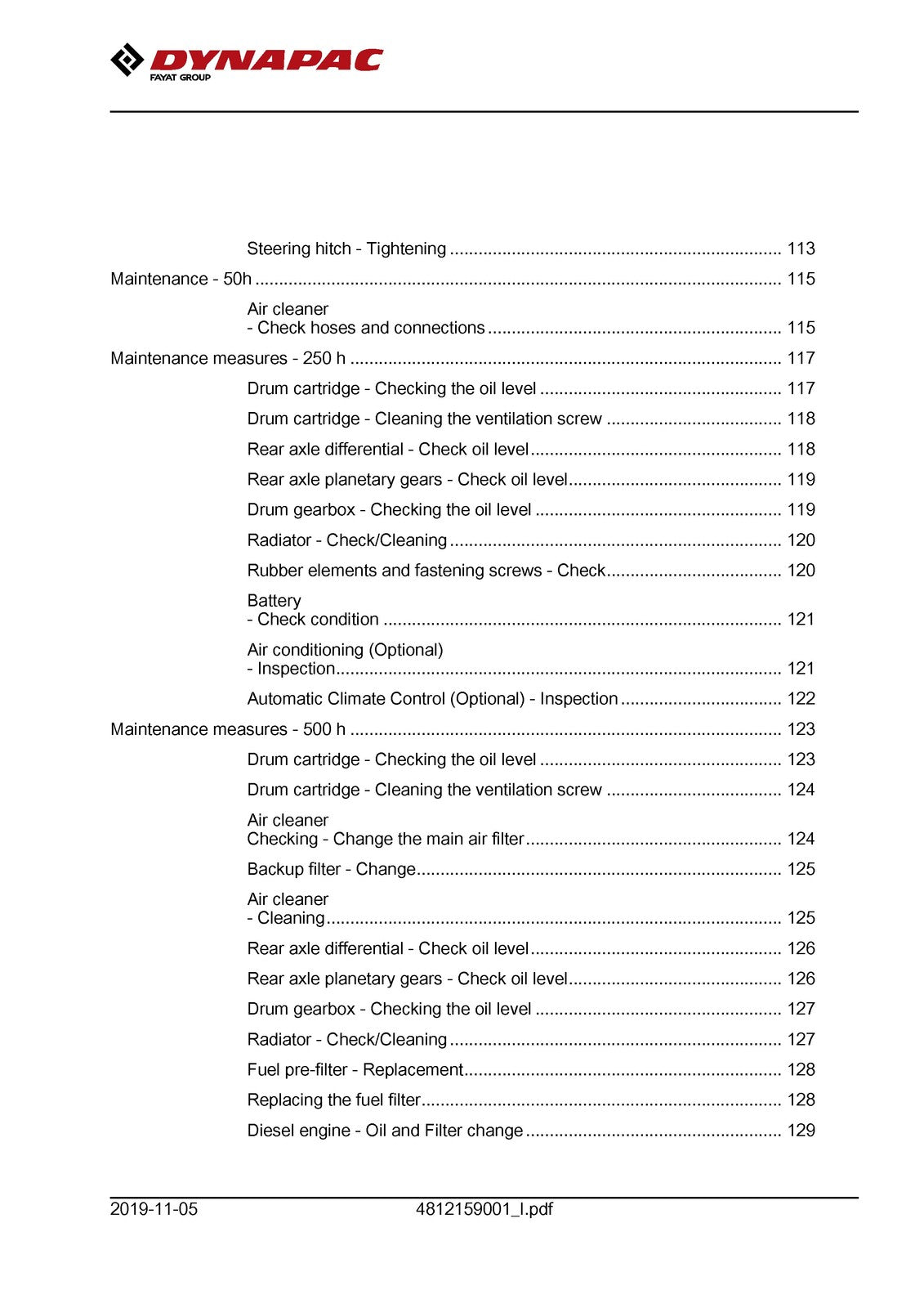 DYNAPAC CA2500 CA2800 CA3500 CA4000 Vibratory Roller Maintenance Manual - BOUND