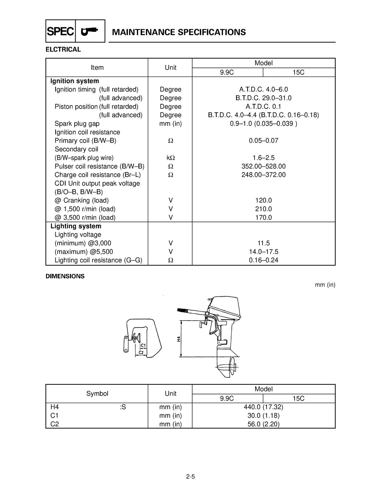 YAMAHA 99C 15C Outboard Service Manual 2004 - STEEL WIRE BOUND - TOUGH COVERS