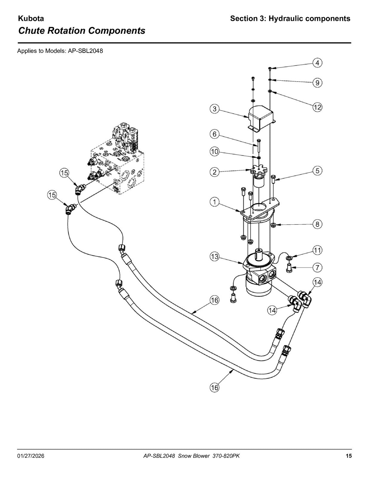 LAND PRIDE SBL20 Series Snow Blowers Parts Manual 2026 - WIRE BOUND - COVERS