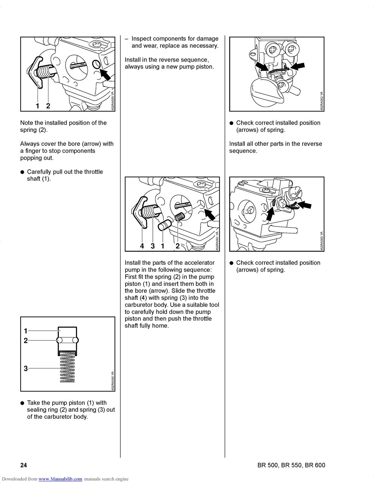STIHL BR 500 550 600 Backpack Blower Service Manual 2009 - WIRE BOUND - COVERS