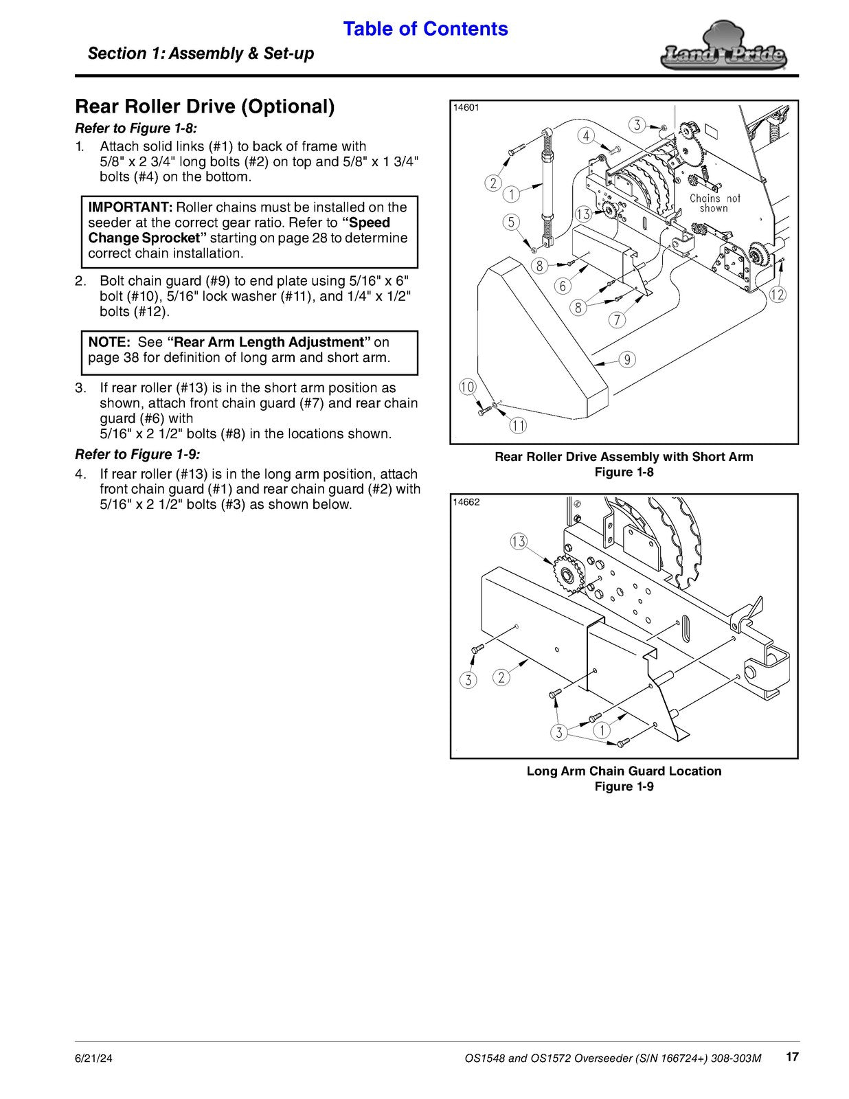 LAND PRIDE OS15 Series Overseeders Operators Manual - WIRE BOUND - TOUGH COVERS