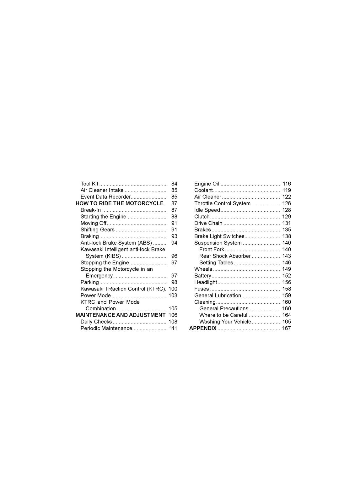 KAWASAKI Ninja ZX-6R Owners Manual 2018 - STEEL WIRE BOUND - PROTECTIVE COVERS