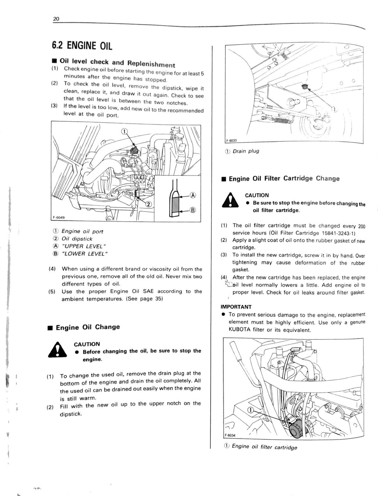 KUBOTA G2000 G1900 G1800 Operators Manual - STEEL WIRE BOUND - PROTECTIVE COVERS