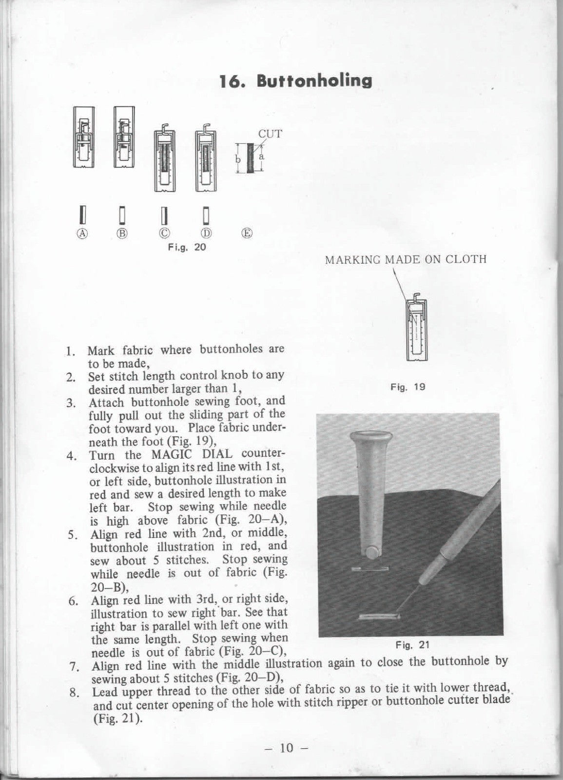 ALFA 475 Zig-Zag Sewing Machine Instruction Manual - WIRE BOUND - TOUGH COVERS