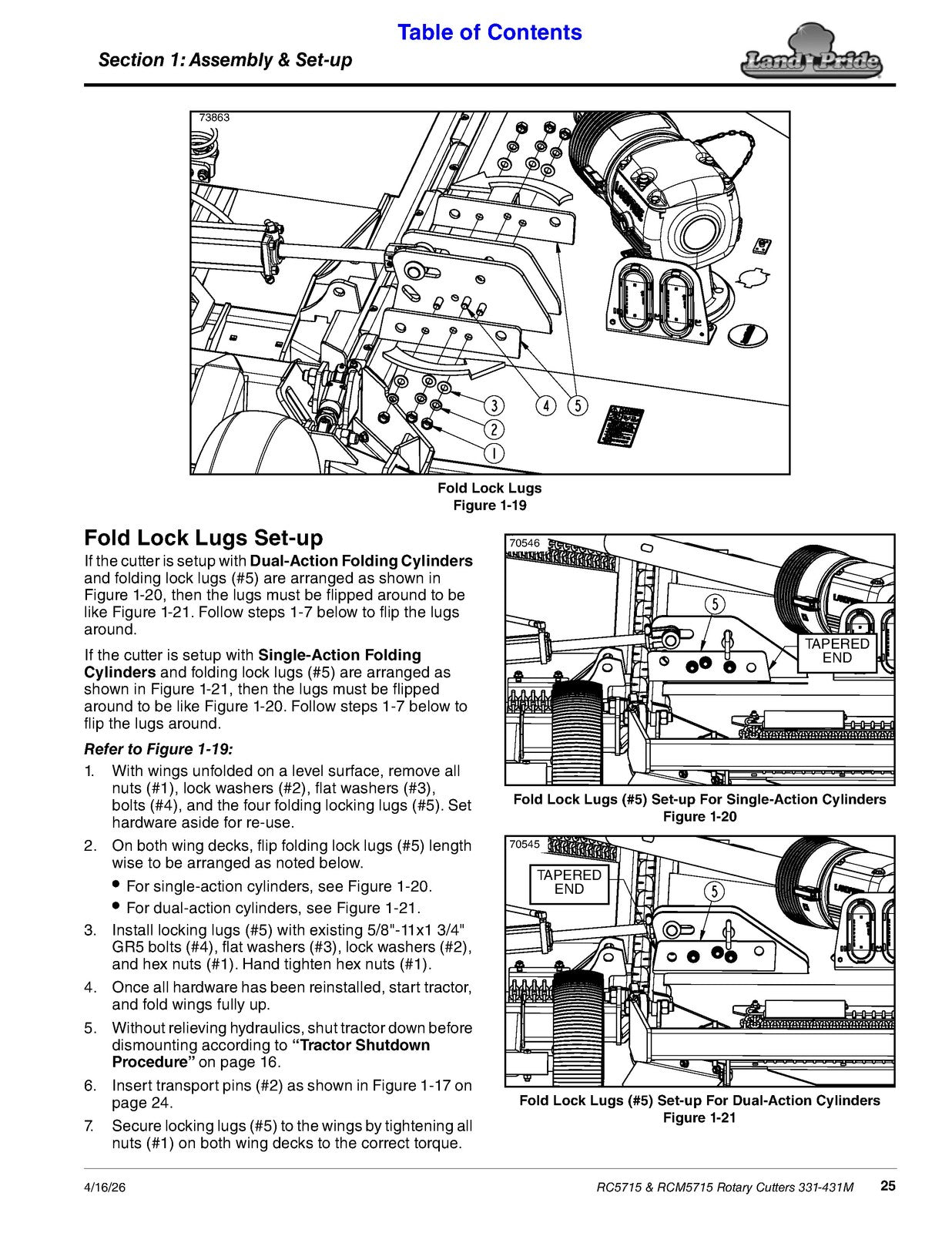 LAND PRIDE RC5715 Rotary Cutters Operators Manual - WIRE BOUND - TOUGH COVERS