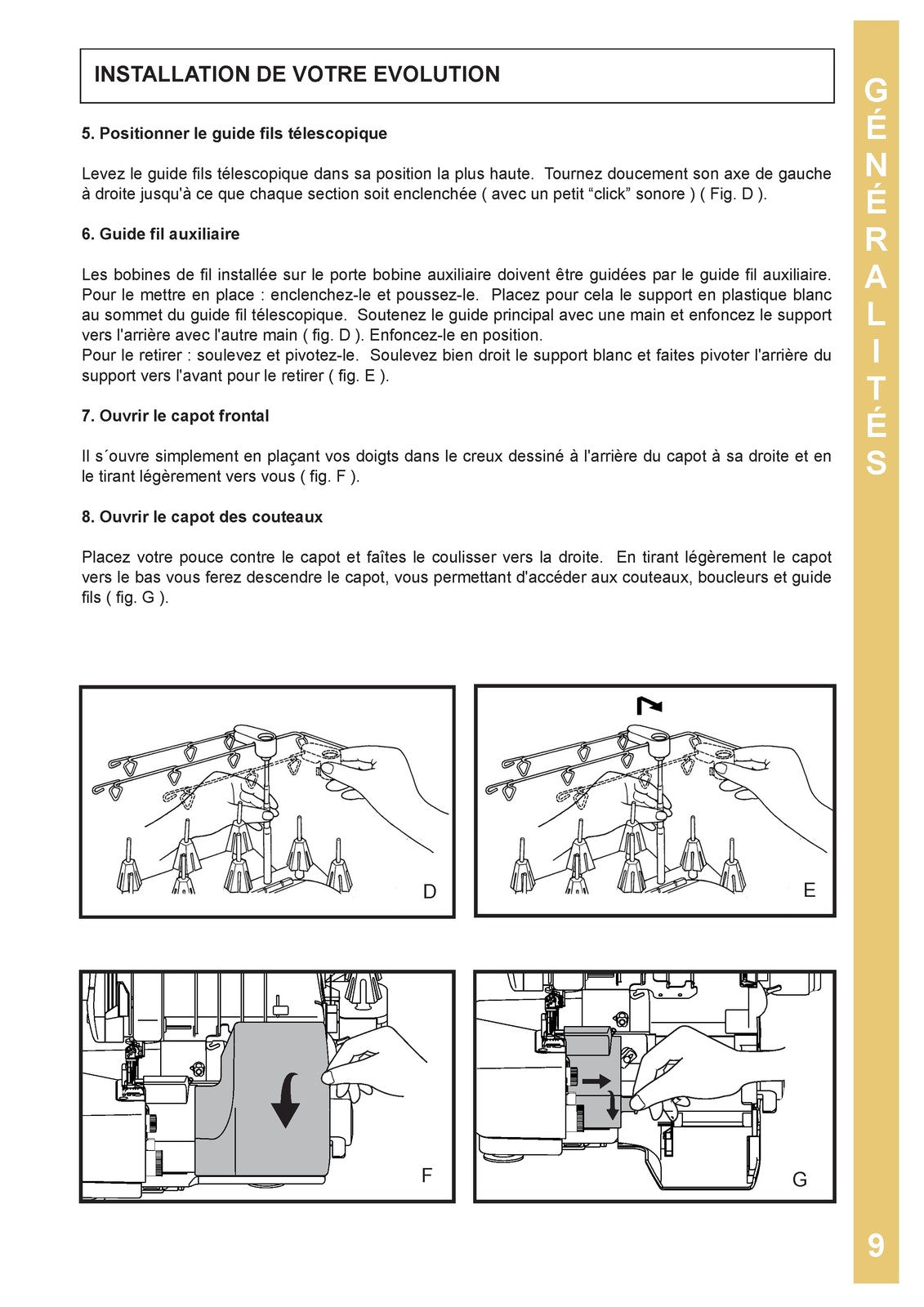 BABY LOCK Evolution BLE8W-2 Serger Instruction Manual French - WIRE BOUND