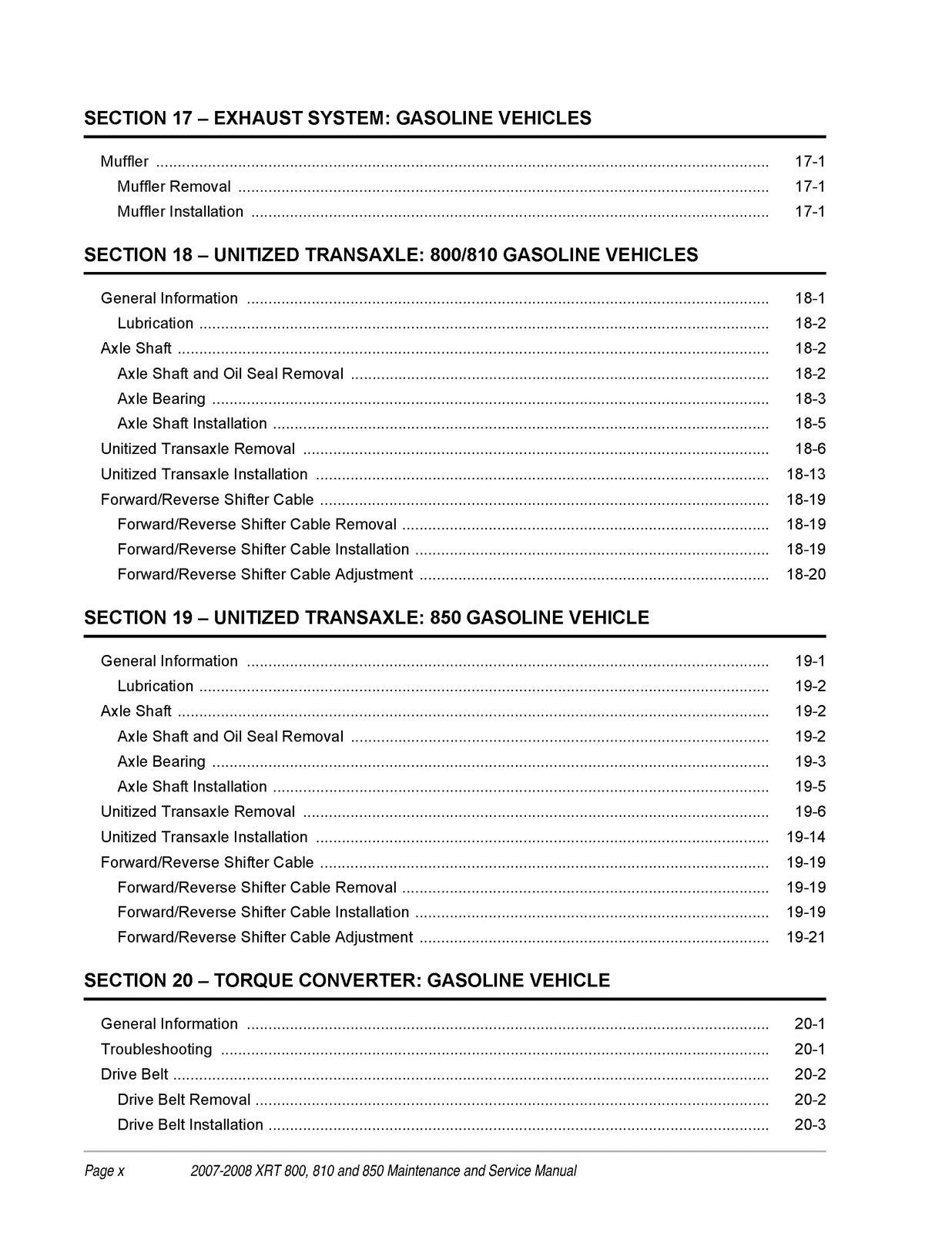 CLUB CAR XRT 800 810 850 Maintenance And Service Manual 2007-2008 - WIRE BOUND