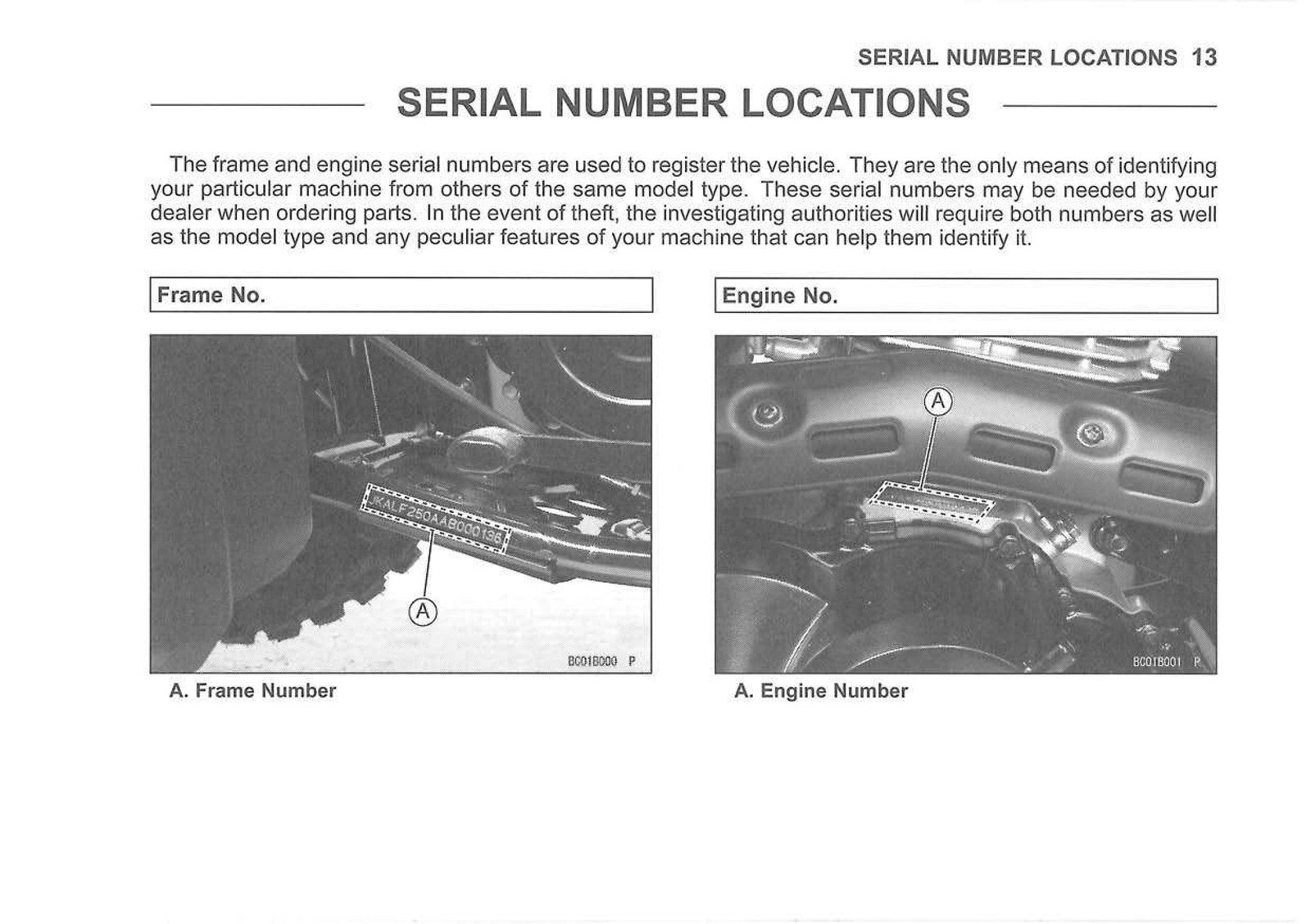 KAWASAKI Bayou 250 Owners Manual 2007 - STEEL WIRE BOUND - PROTECTIVE COVERS