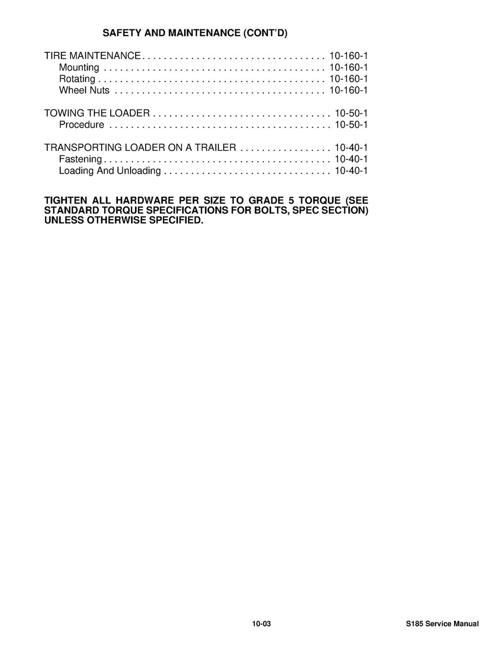 BOBCAT S185 Skid-Steer Loader Service Manual SN 530360001 and Up, FOLDOUTS