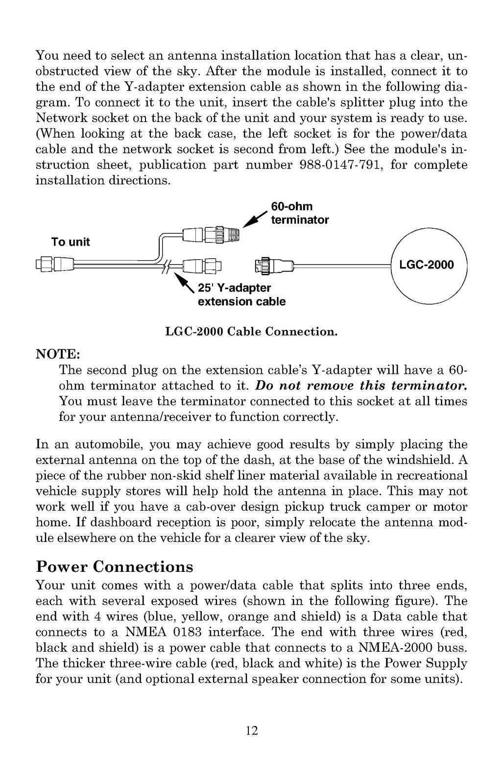LOWRANCE GlobalMap 4800M GPS Receiver Operation Instructions Manual - WIRE BOUND