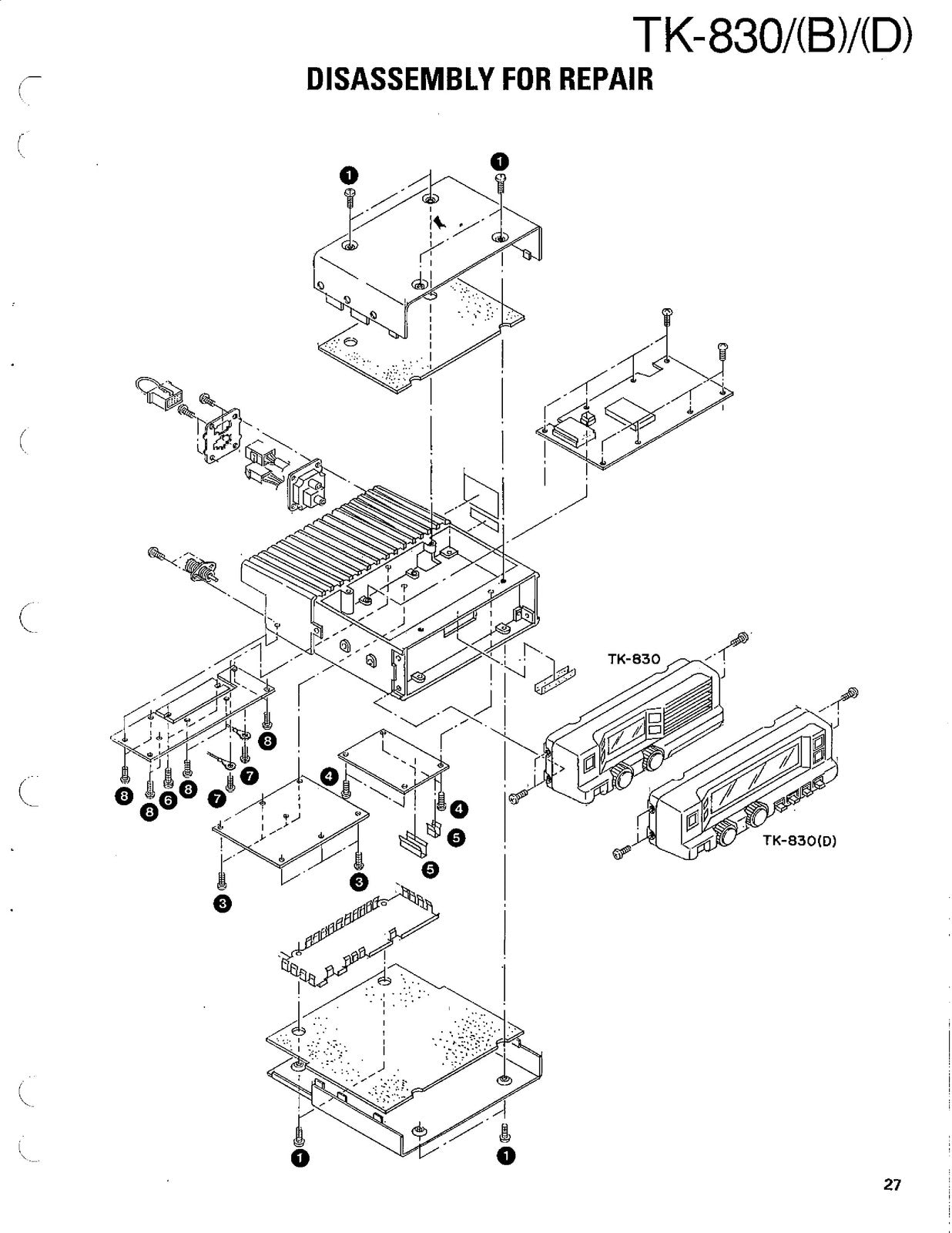KENWOOD TK-830 UHF FM Transceiver Service Manual - BOUND - COVERS - XL FOLDOUTS
