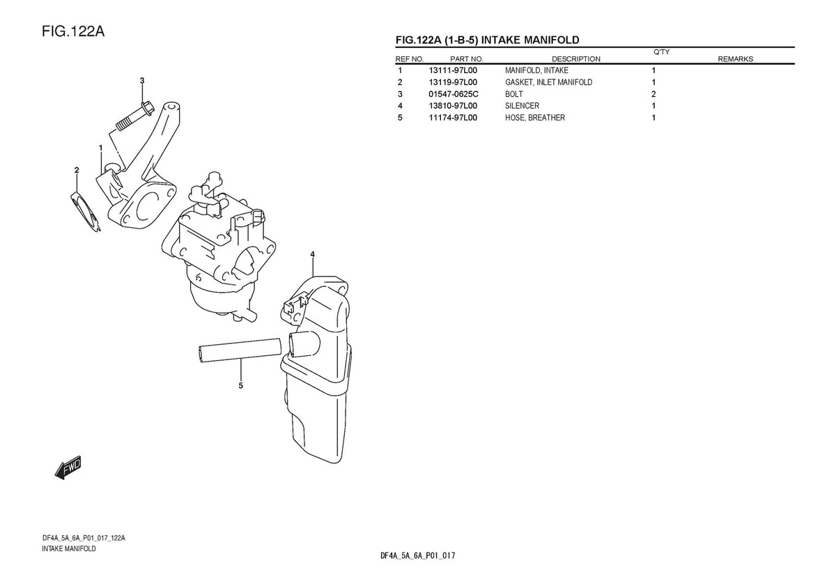 SUZUKI DF4A DF5A DF6A Parts Operators Service Manual BUNDLE - WIRE BOUND