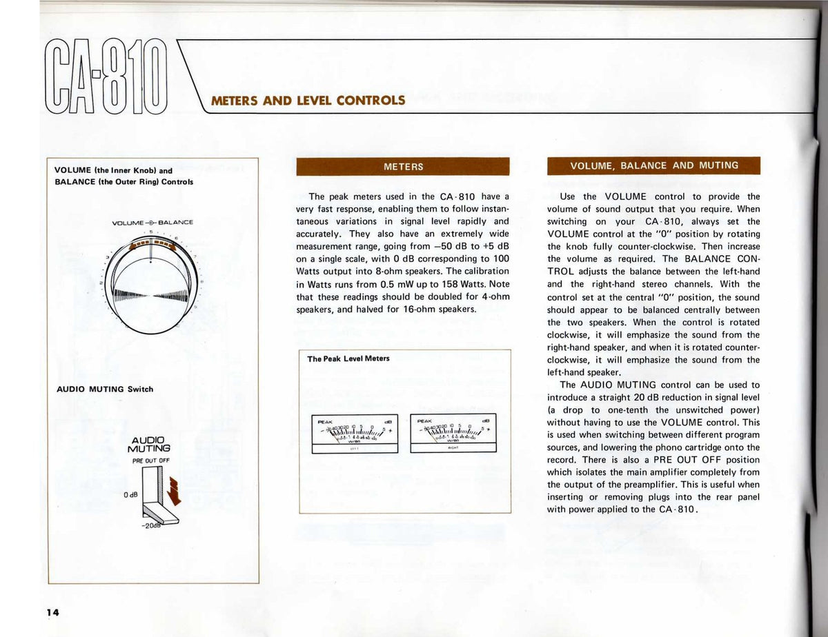 YAMAHA CA-810 Stereo Amplifier Operators & Service Manual BUNDLE - WIRE BOUND