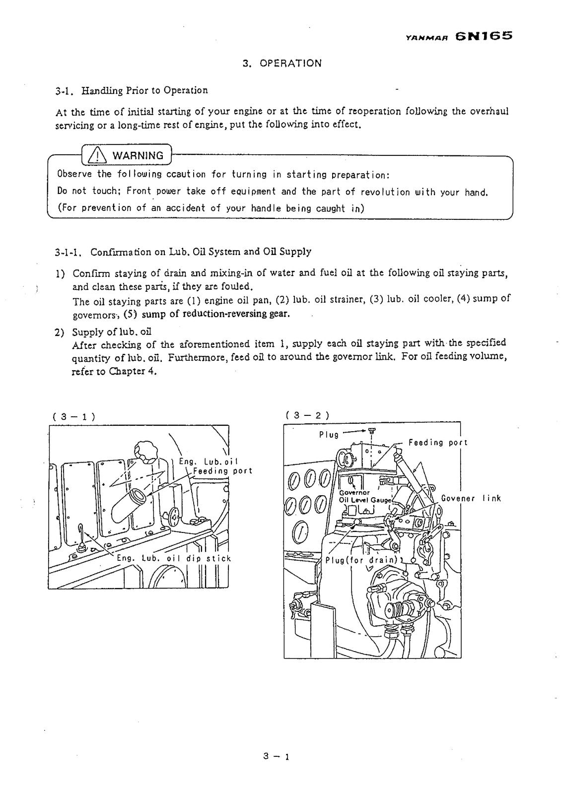 YANMAR 6N165 Operation Manual - BOUND - COVERS - XL FOLDOUT PAGES