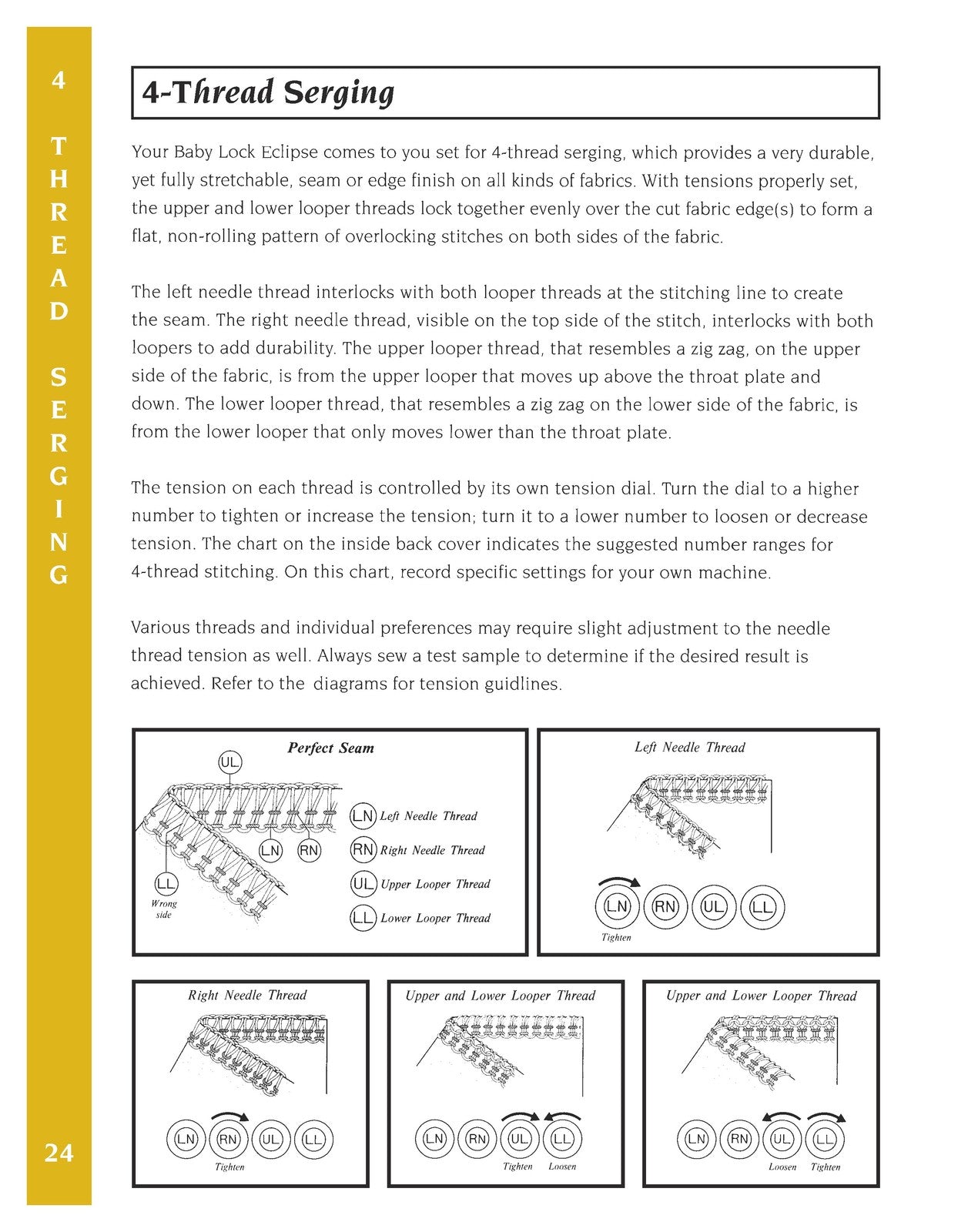 BABY LOCK Eclipse DX BLE1DX-2 Serger Instruction Manual - WIRE BOUND - COVERS