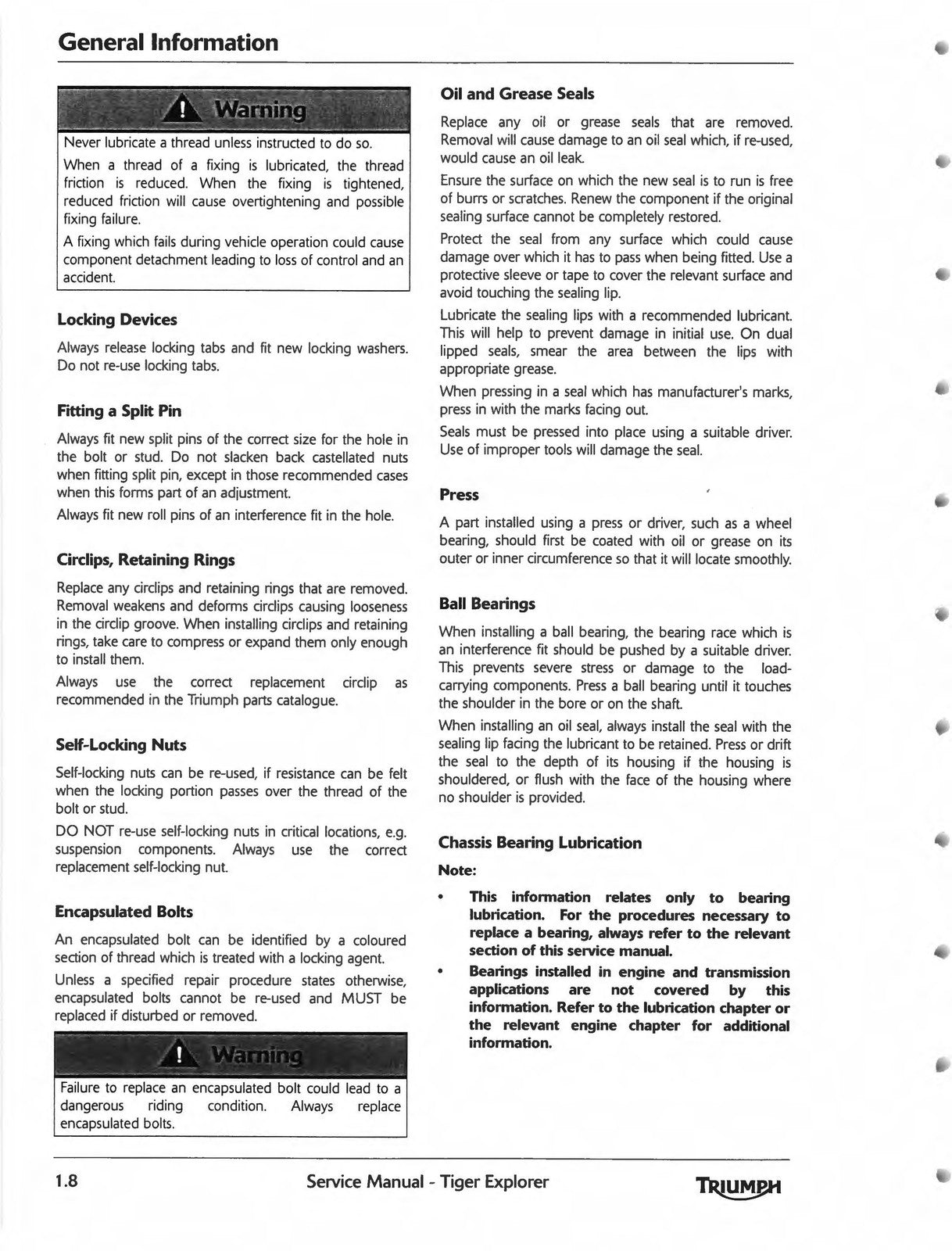 TRIUMPH Tiger Explorer 1200 Motorcycle Service Manual 2012-2015, FOLDOUTS